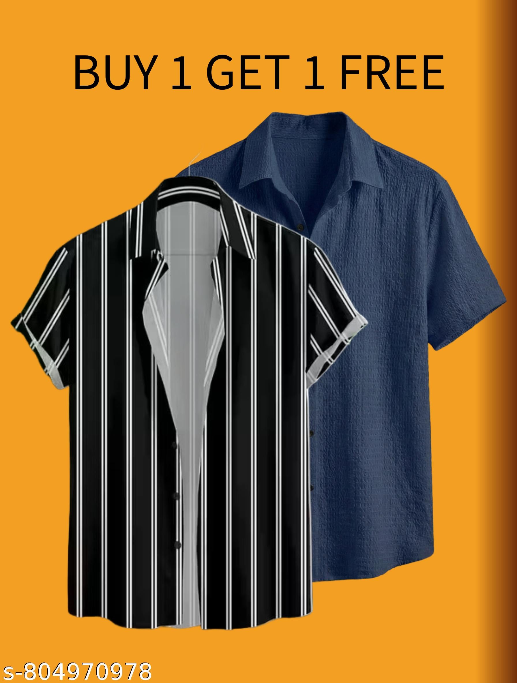 Men's Popcorn Half Sleeve Black Lining Shirt - Unixkart - View 4