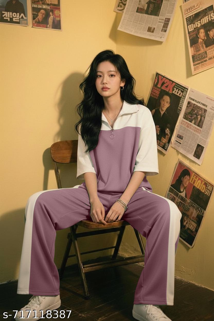 Women's Korean Y2K Co-Ord Set – Zip Top & Straight Pants - image 4