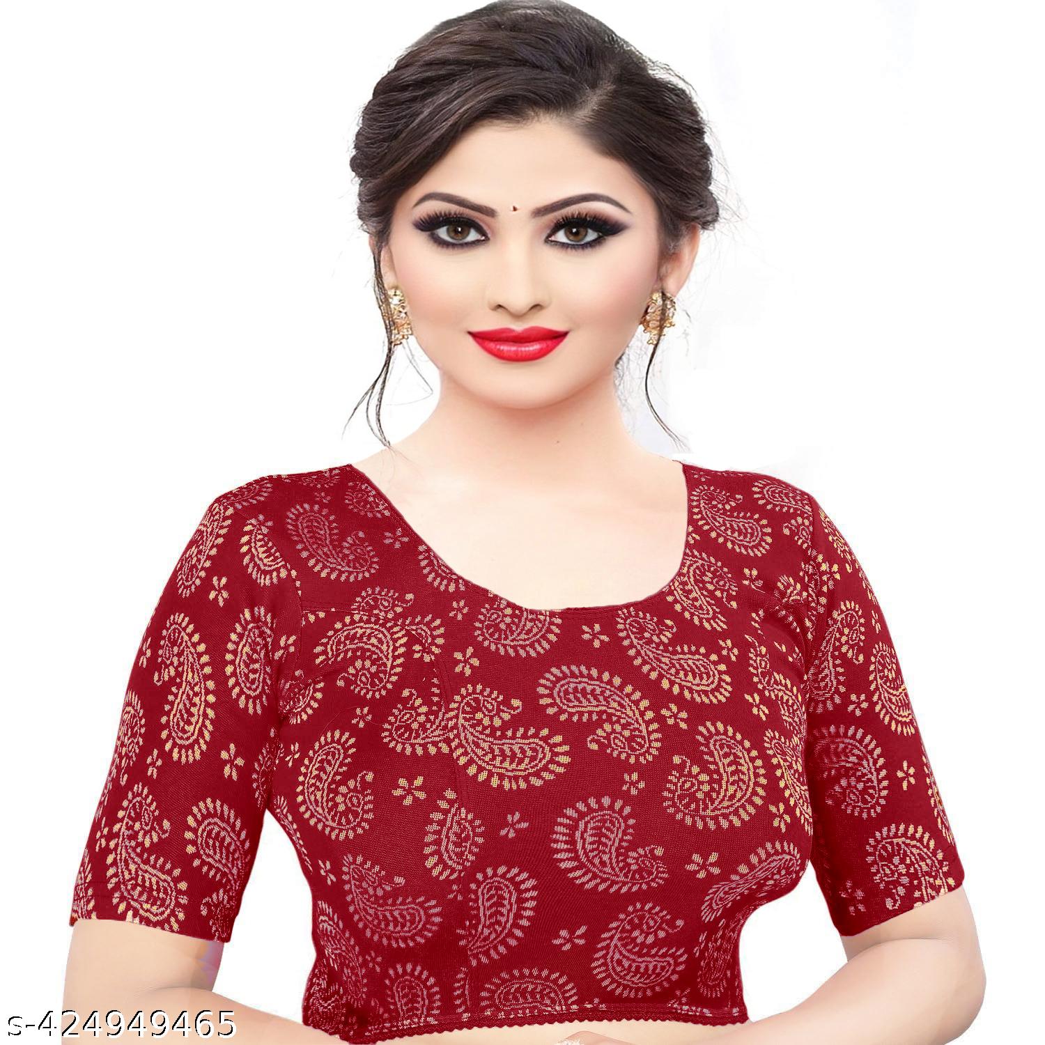 Jacquard Pure Cotton Lycra Keri Design Readymade Blouse for Women Jacquard Pure Cotton Lycra Keri De - Unixkart - View 4