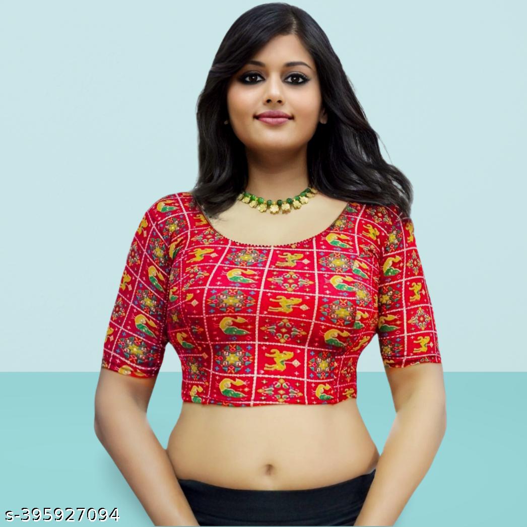 Readymade Stretchable Partywear Printed Festival Blouse For Women - Unixkart - View 4