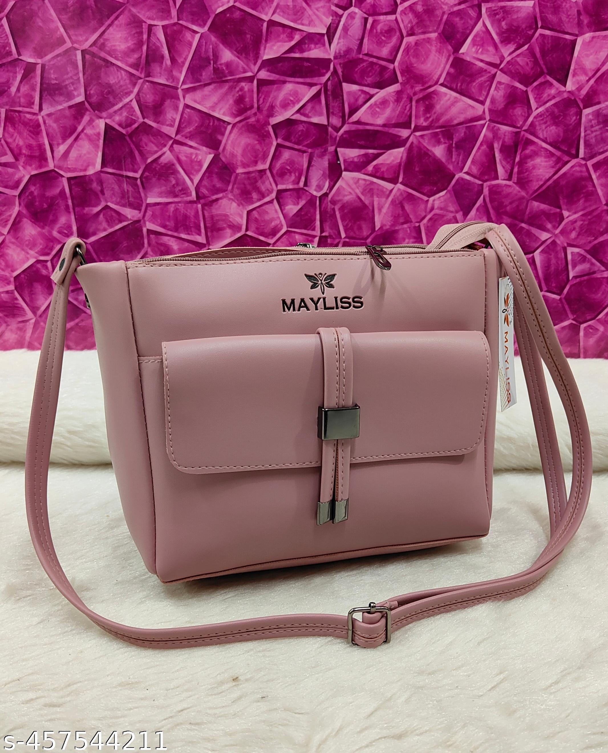 Classic women Pink PU sling bags/Premium PU leather sling bags for women/Designer Crossbody sling/Full handwork bag/party wear and wedding bag for women - Unixkart - View 4