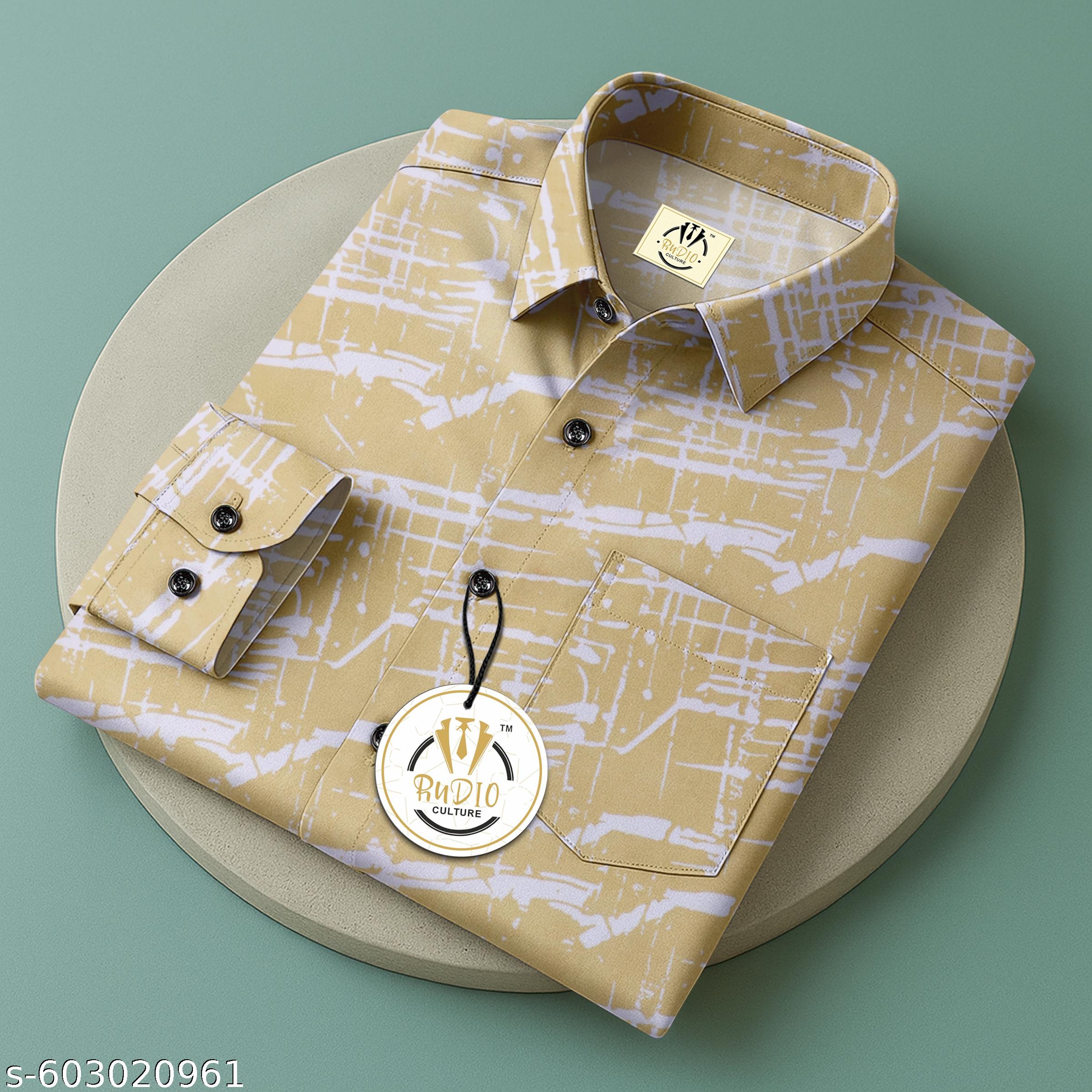 Men's Abstract Printed Regular Fit Full Sleeve Shirt - Unixkart - View 4