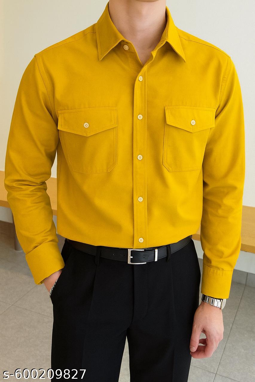 Men's Double Pocket Regular Fit Casual Shirt - Unixkart - View 4