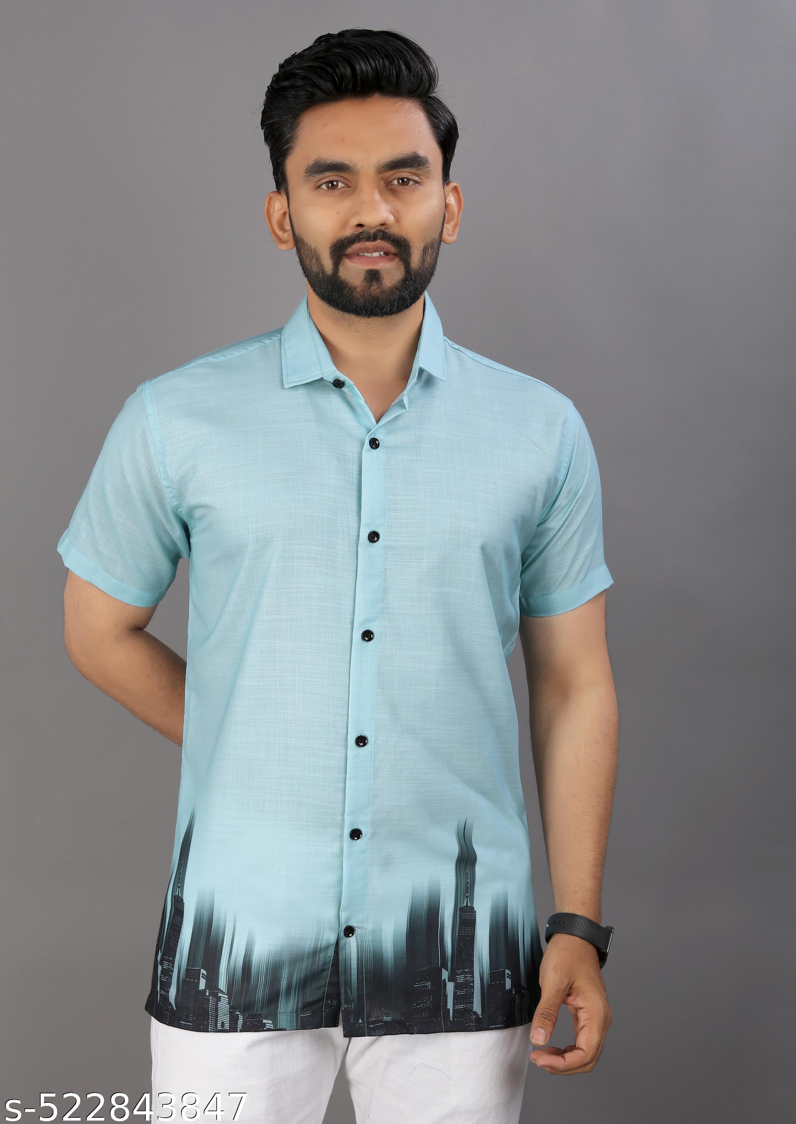 Men's Fancy Cotton Half Sleeve Shirt - Unixkart - View 4