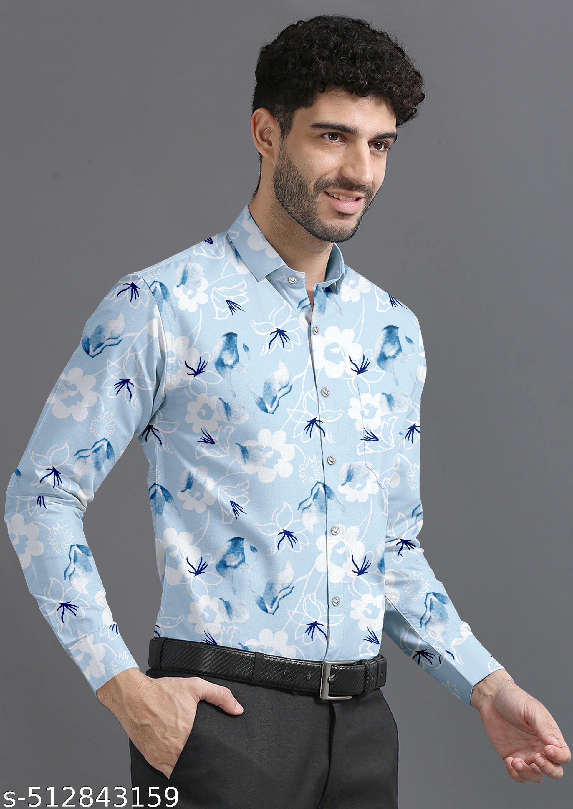 Men's Regular Spread Collar Shirt - Unixkart - View 4