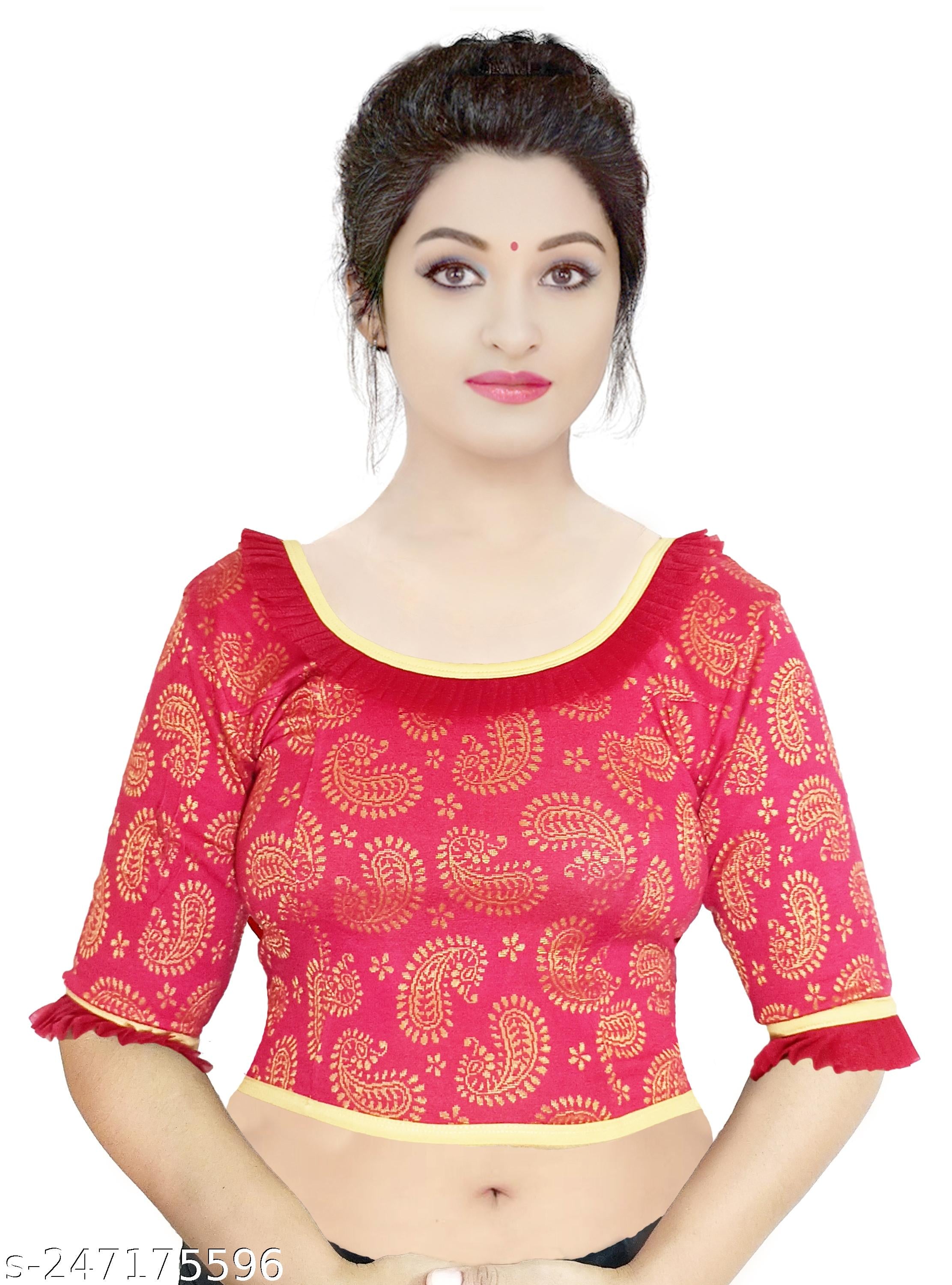 Stretchable Designer Blouse with premium jacquard fabric quality - Unixkart - View 4