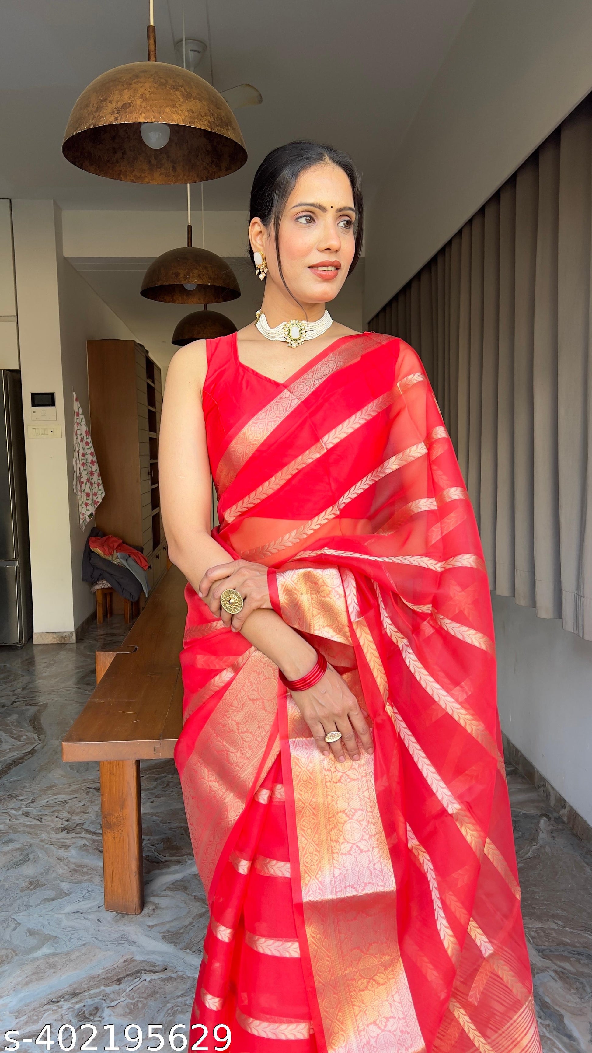 Kanchi Organza Saree - Unixkart - View 4