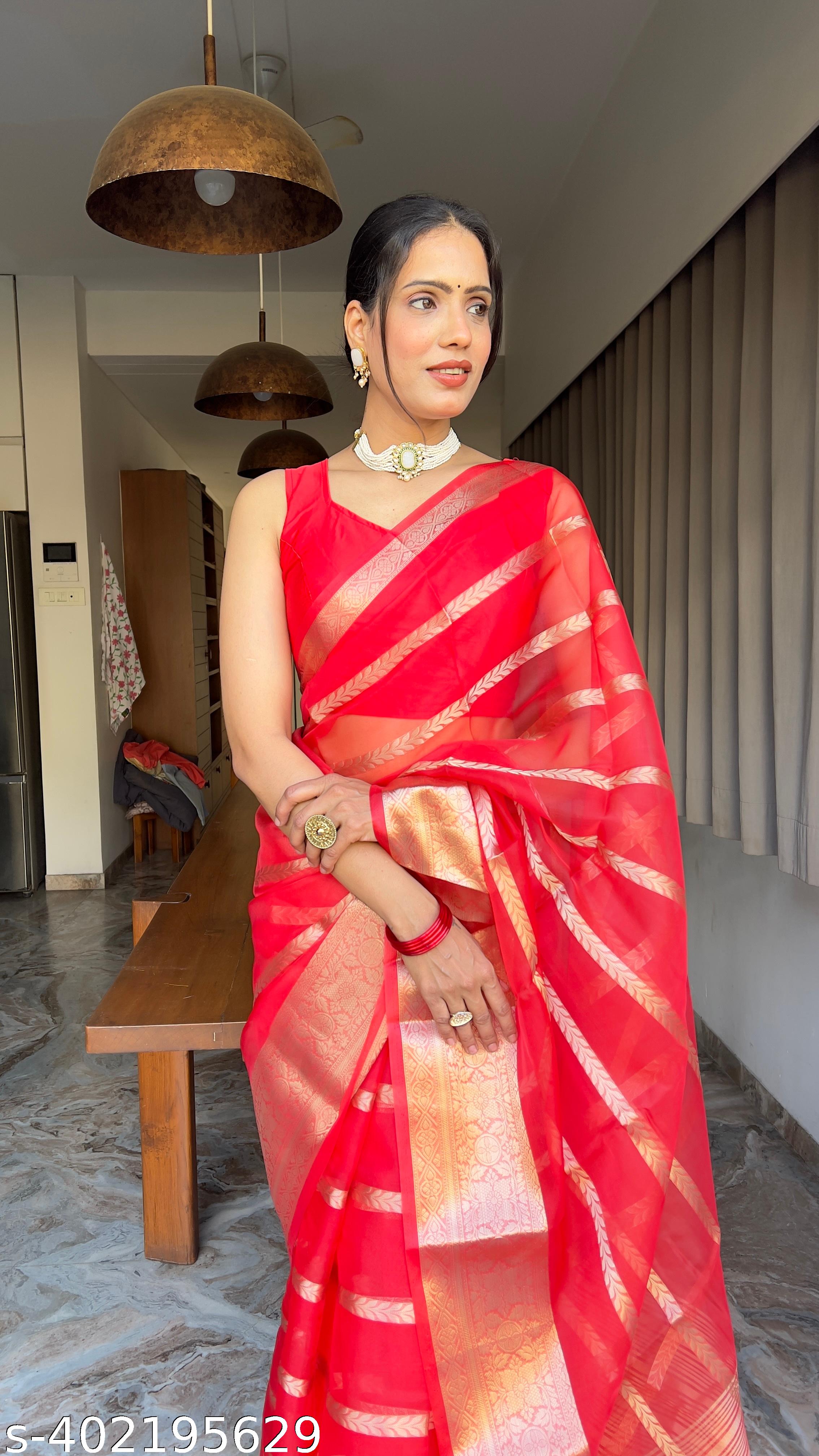 Kanchi Organza Saree - Unixkart - View 4