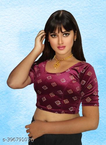 Premium Velvet Blouse - Glitter Print Edition ! - Unixkart - View 4