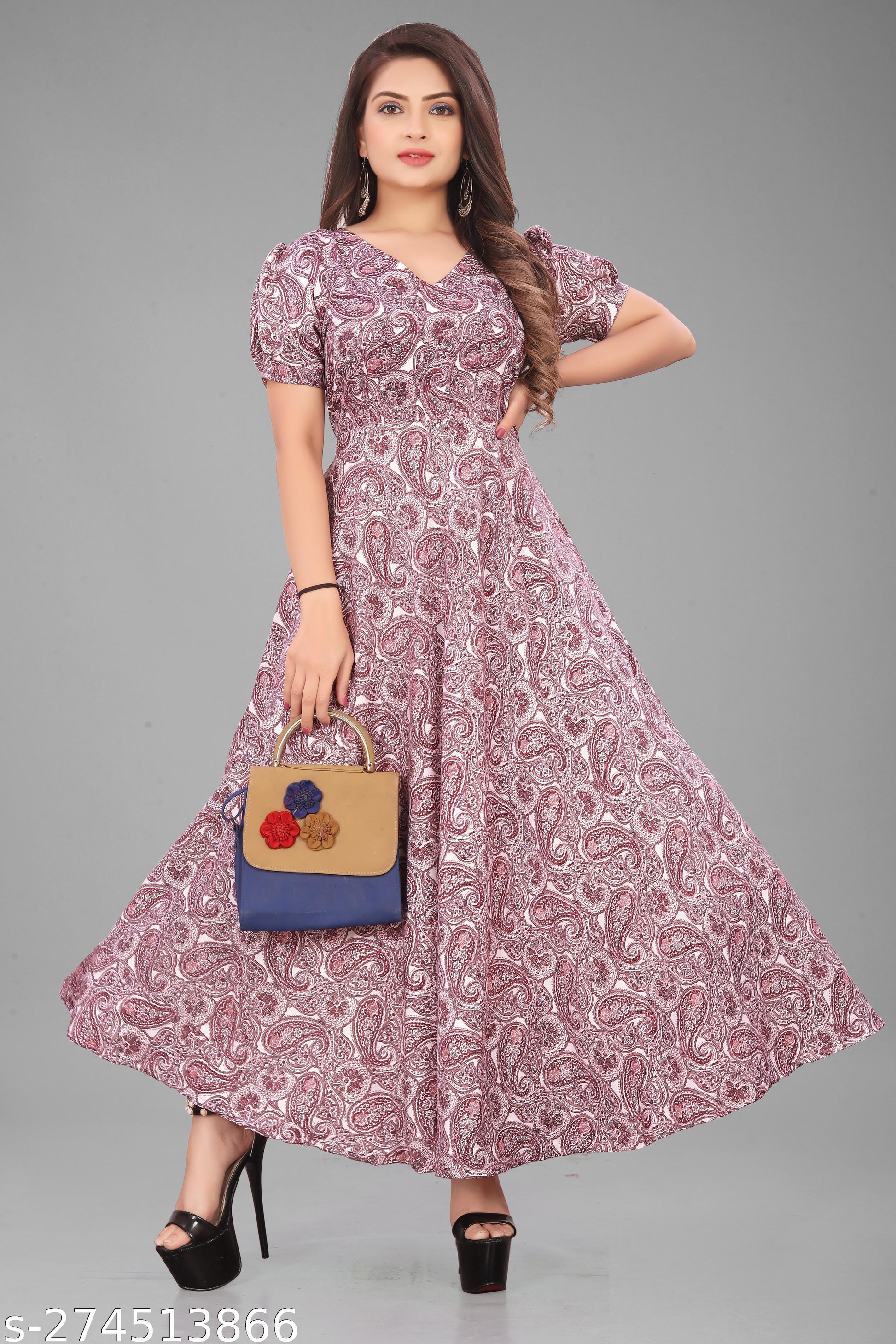 Women's A-Line Stylish Printed Dress - Unixkart - View 4