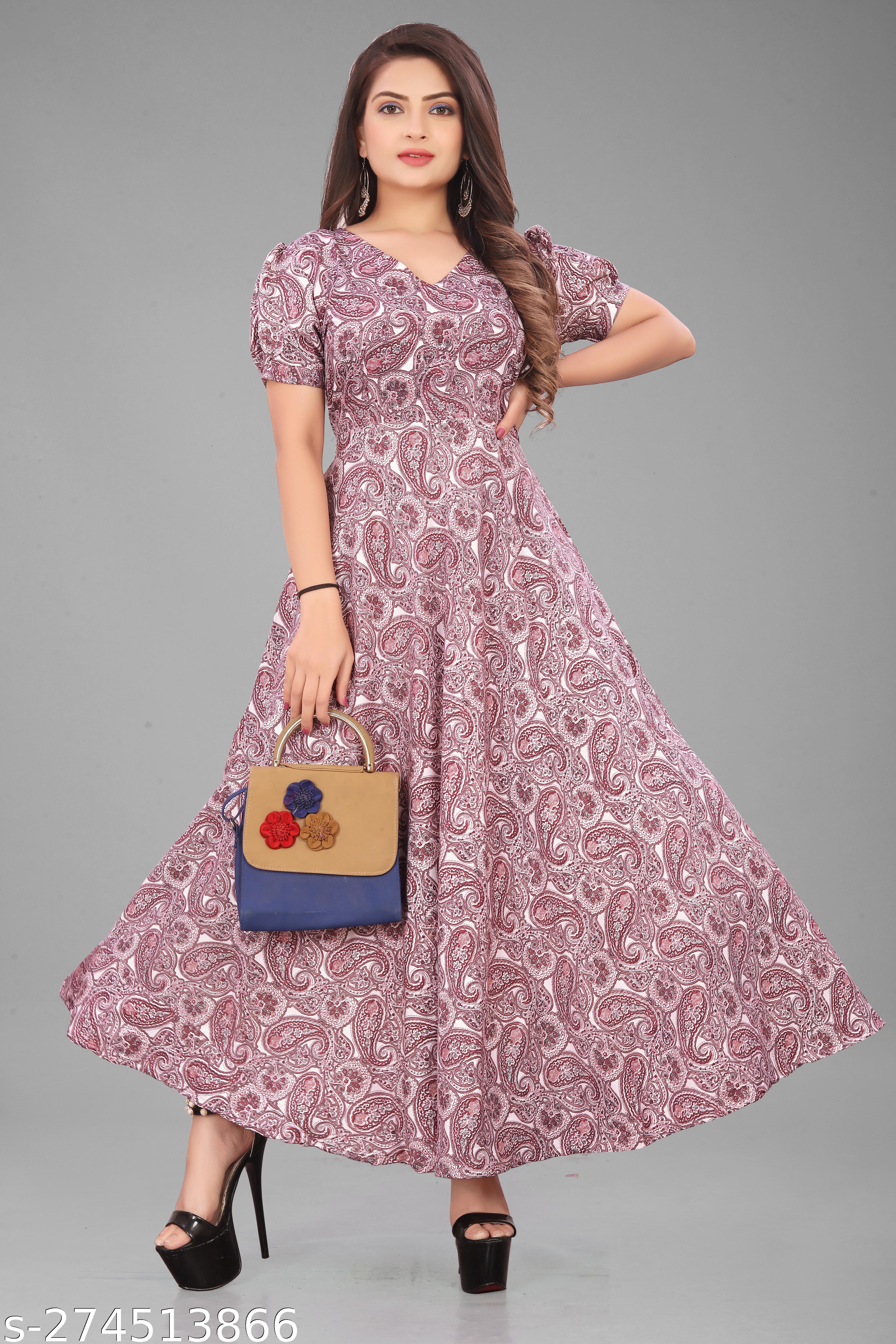 Women's A-Line Stylish Printed Dress - Unixkart - View 4