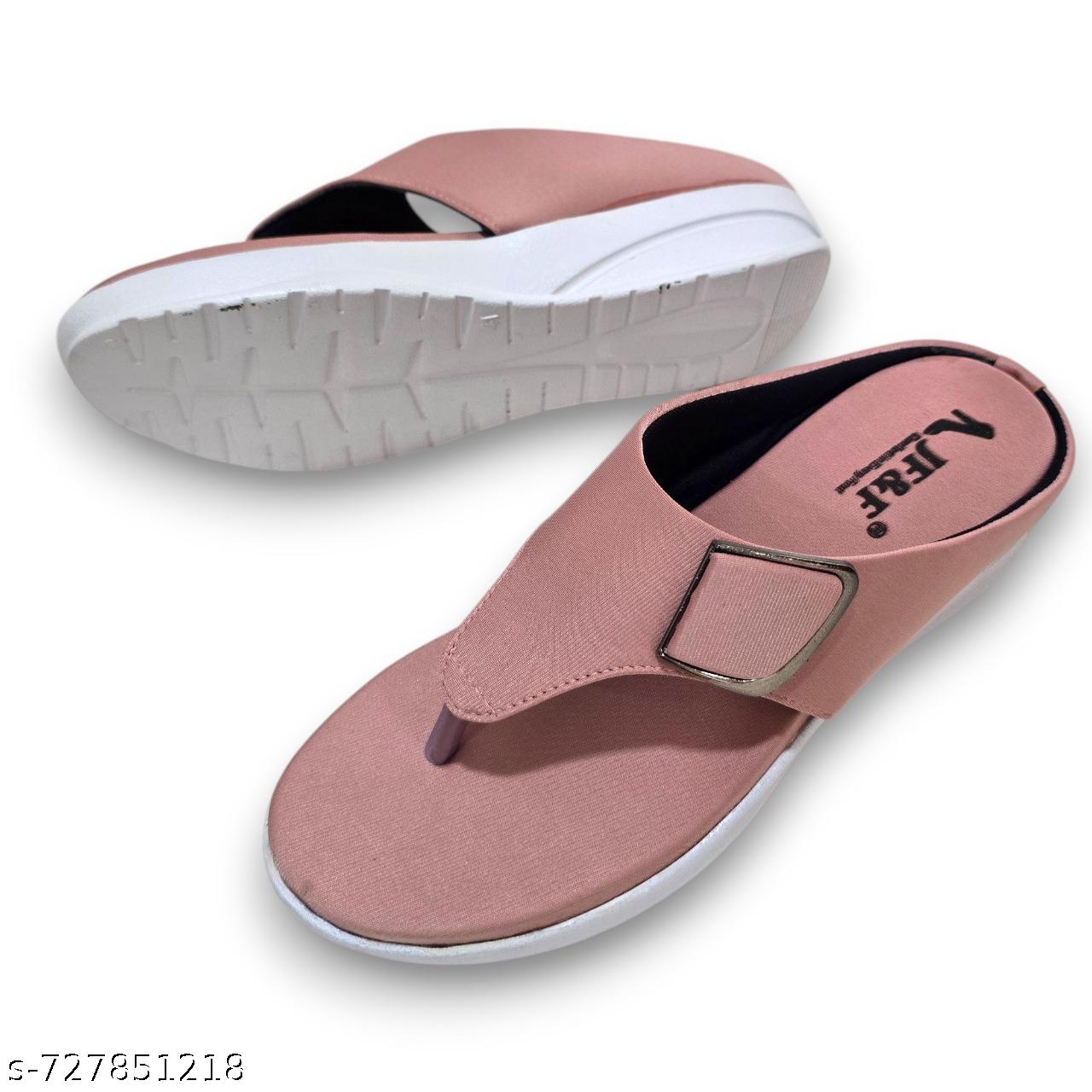 Peach Side Buckle Flat Sandal - Unixkart - View 4