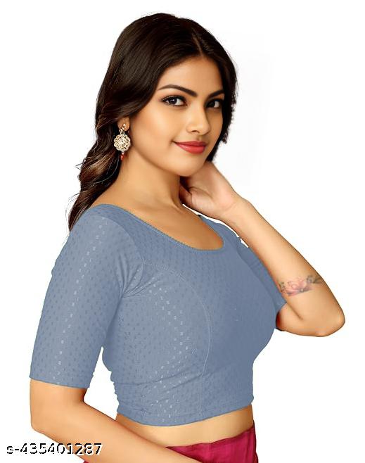 Plain Dailywear Casual Readymade Stretchable Lycra Blouse under 100 - Unixkart - View 4