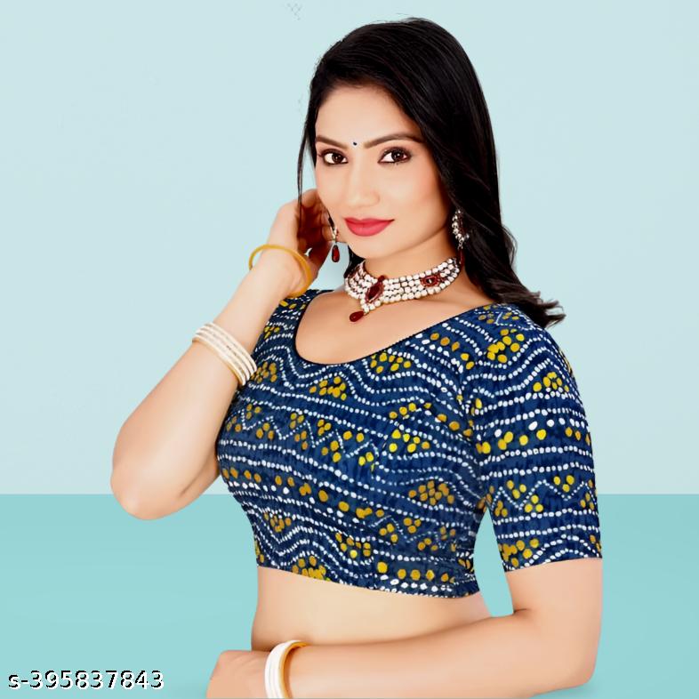 Navratri Special Printed Readymade Stretchable Partywear Festival Blouse For Women - Unixkart - View 4