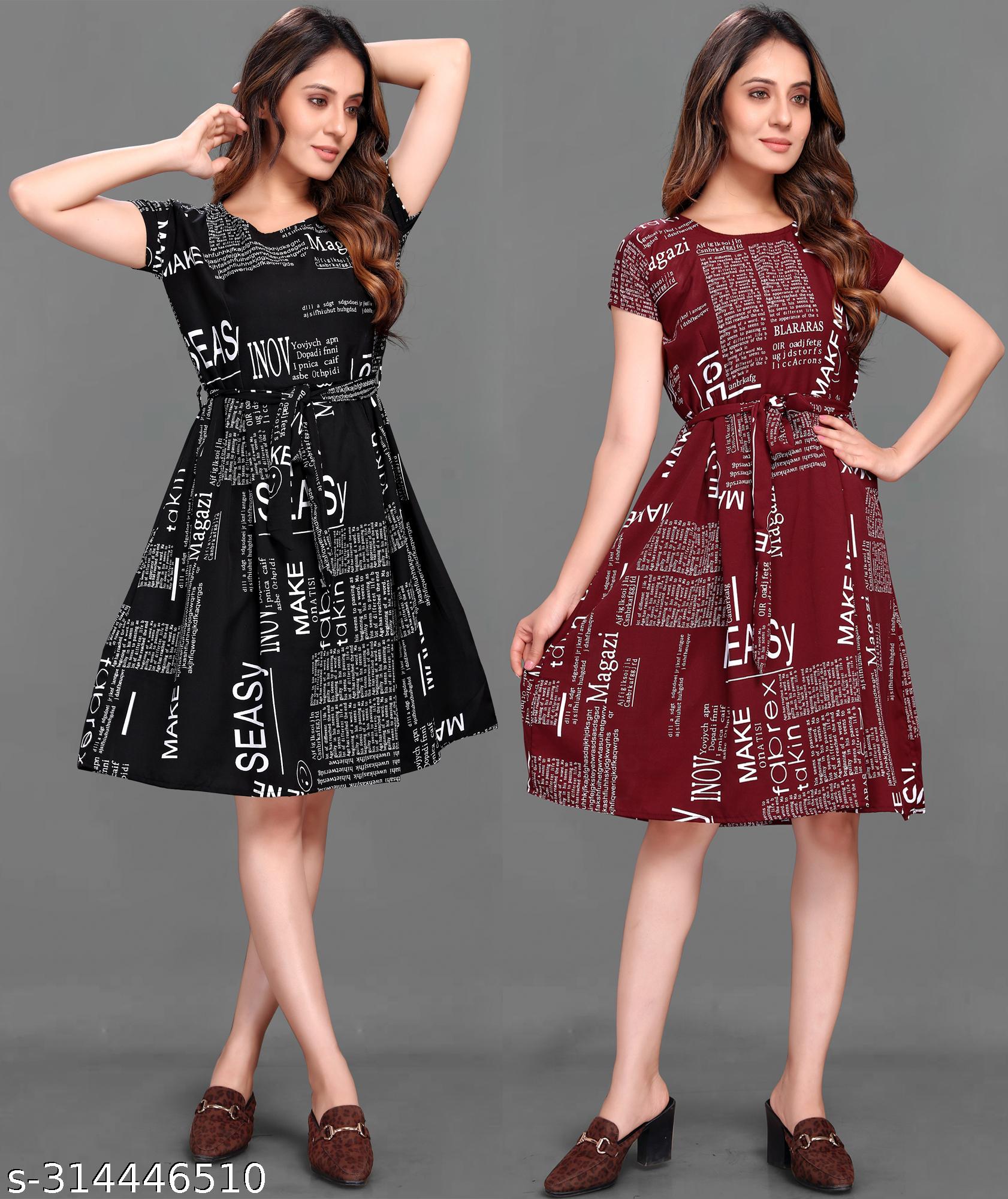 Women's A-Line Knee Length Western Dress - Unixkart - View 4