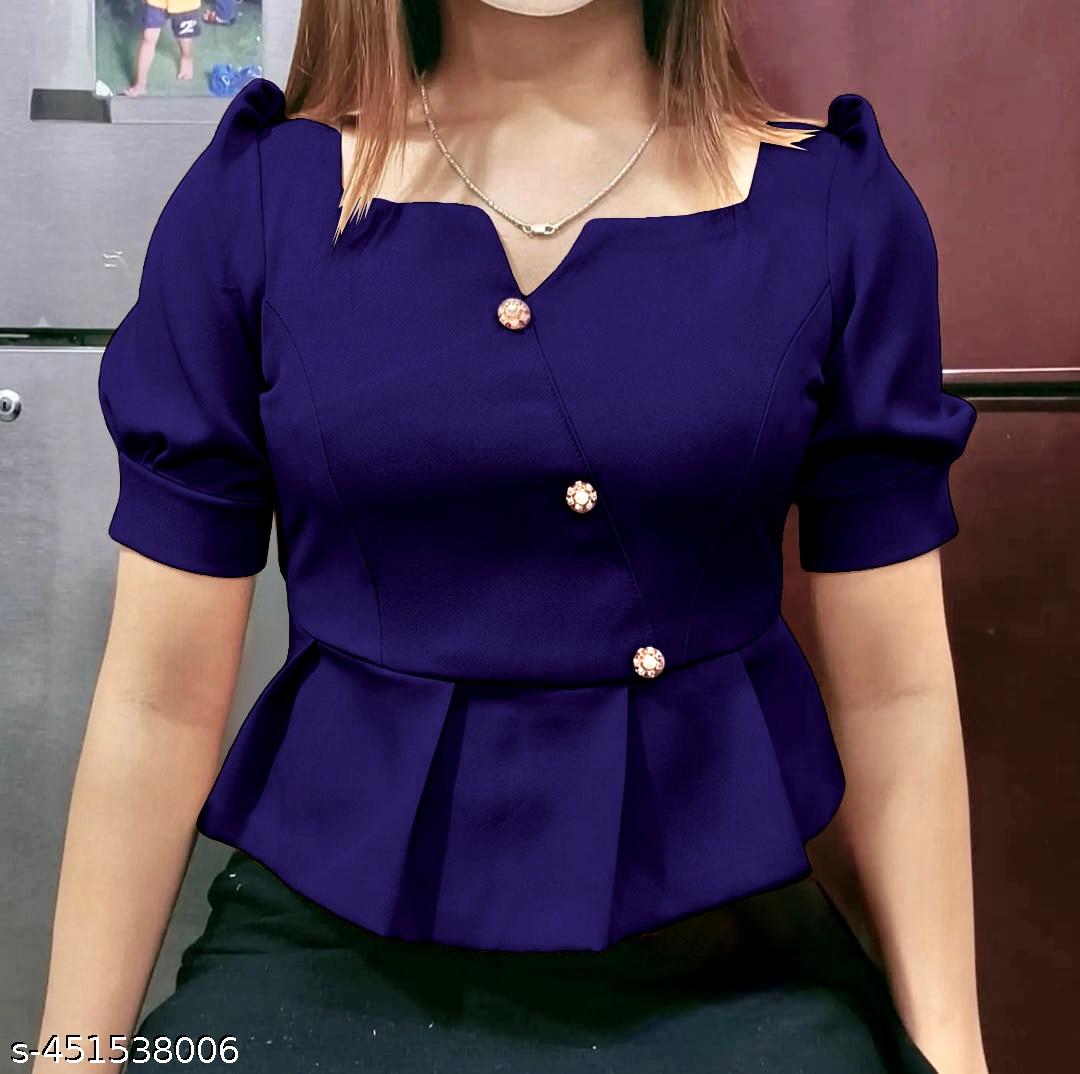 Women's Navy Blue Top - Unixkart - View 4