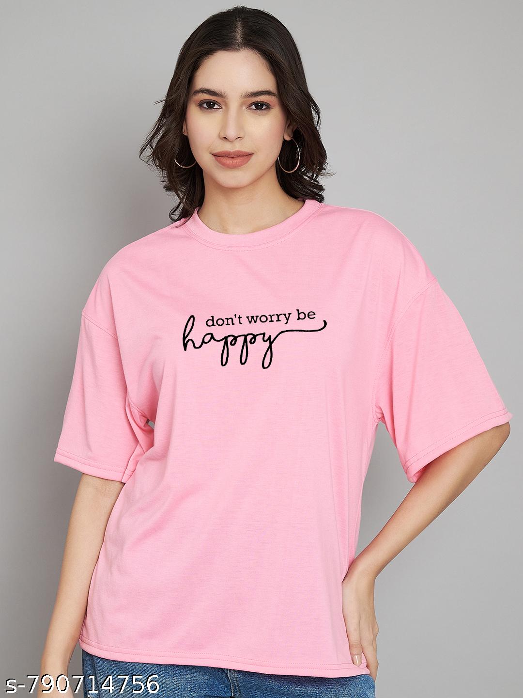 Oversized Printed T - Shirt For Women , Loose Fit Tshirt For Girls & Women, Trendy Casual Wear Half Sleeve T - Shirts - View 4 - Juliate