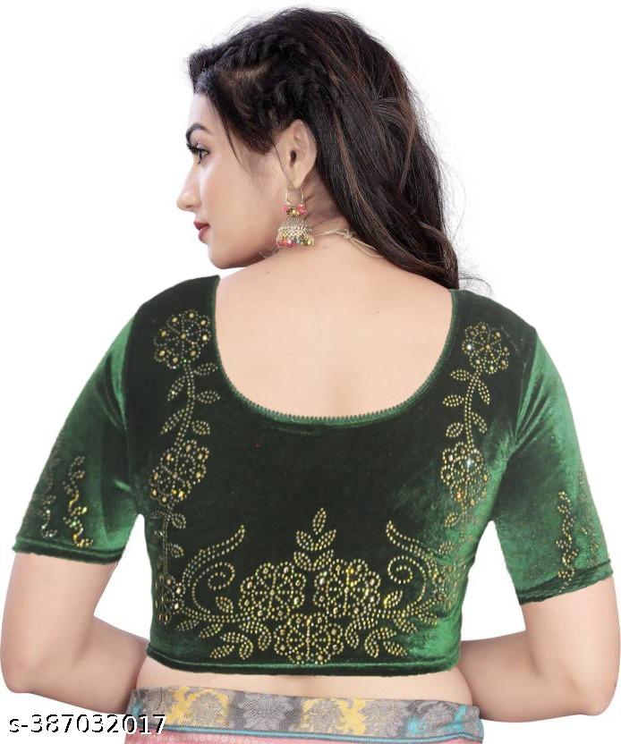 Embroidery Latest Stone Work New Collection 2024 Readymade Stylish Partywear Blouse - Unixkart - View 4