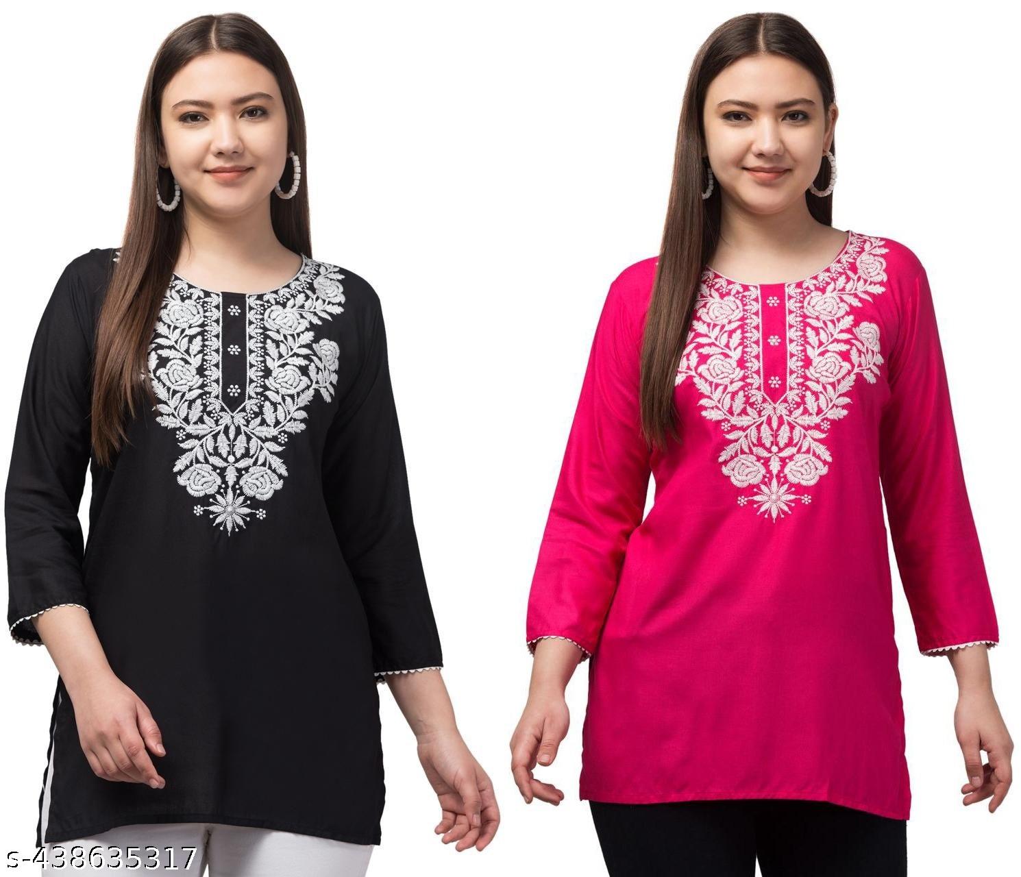 Women's Kashmiri Embroidery Short Kurti Top - image 4