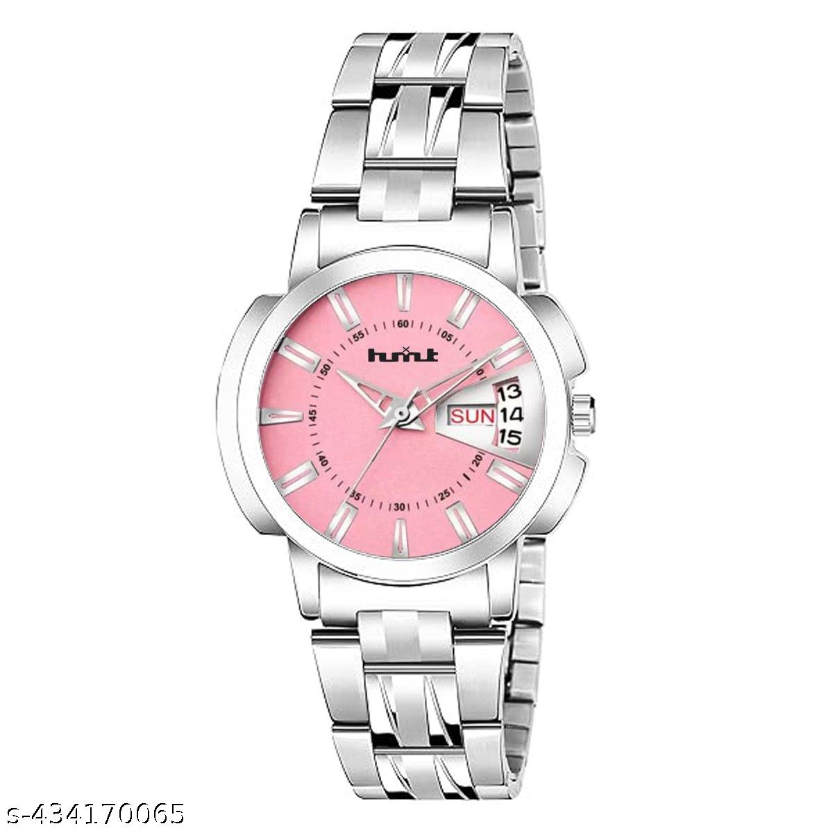 Women's Silver Chain Analog Watch – Day & Date Display - image 4