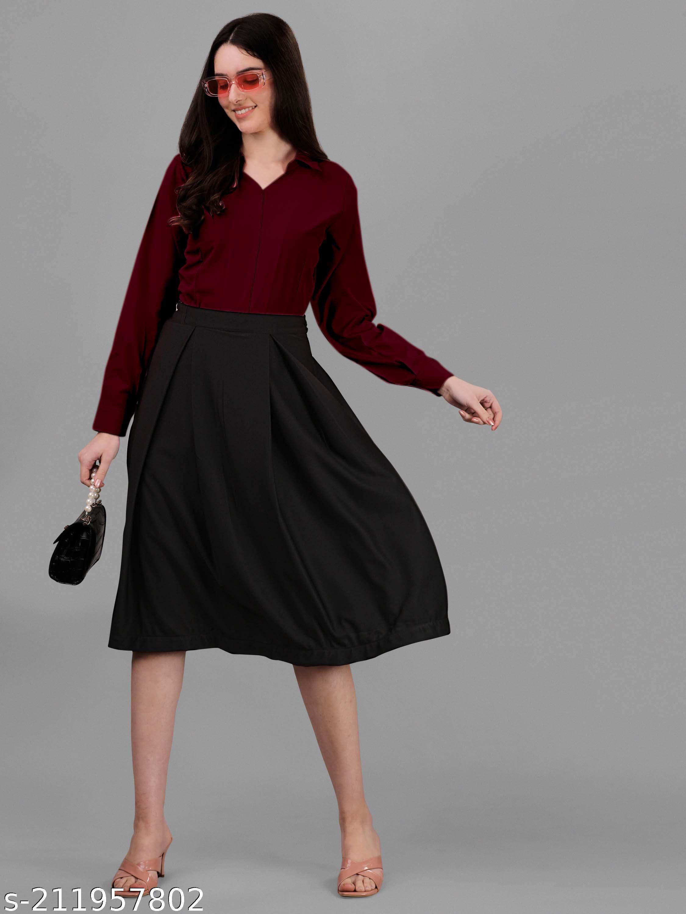 Women's Western Formal Top with Skirt Set - Unixkart - View 4