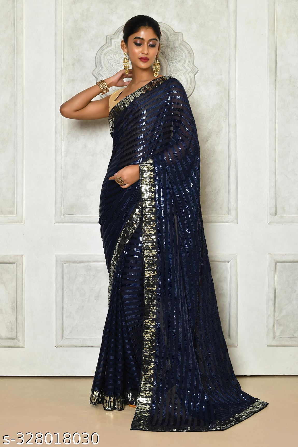 designer sequin sarees sequin blouse - Unixkart - View 4