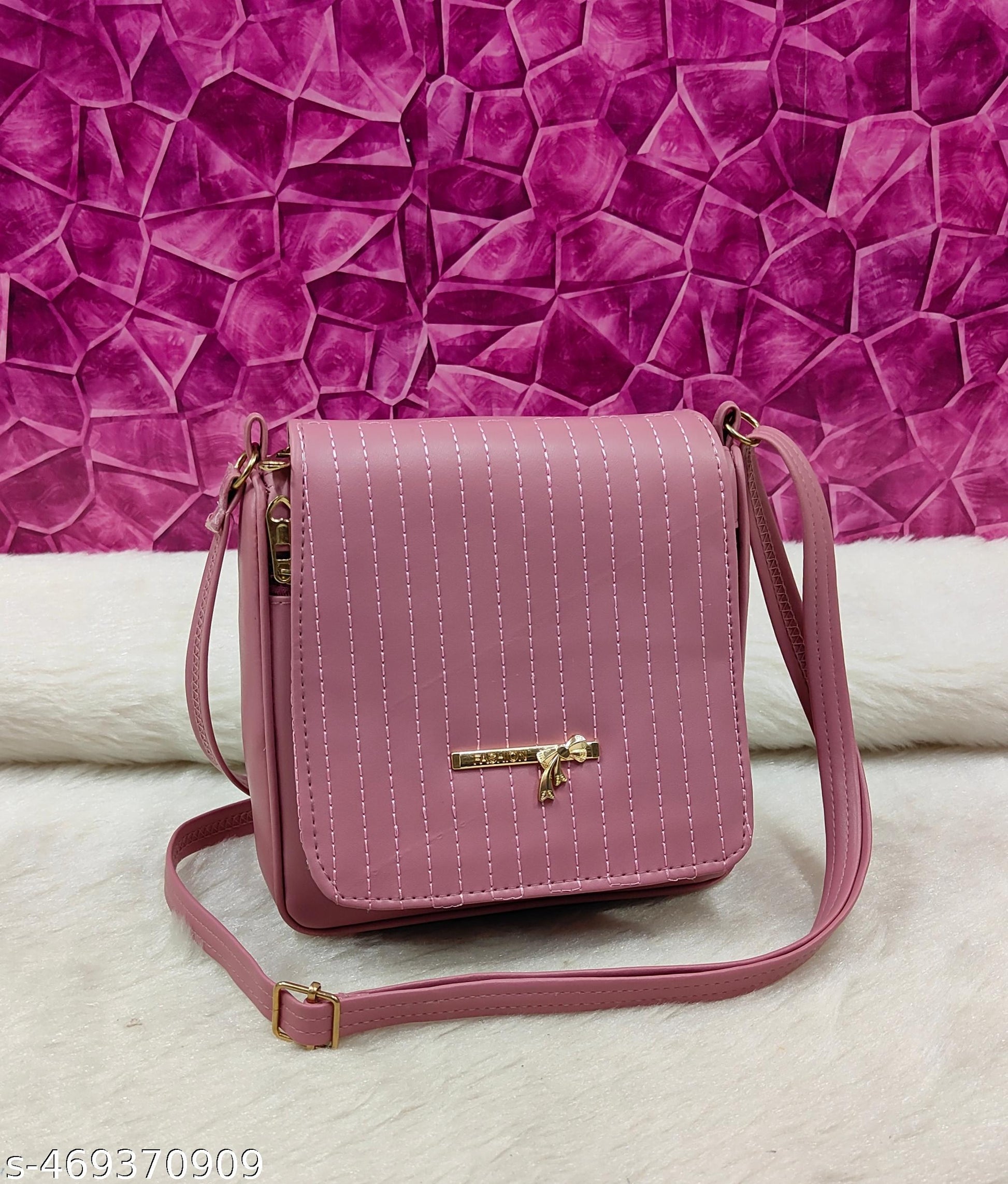 fashionable women Pink PU sling bags/Premium PU leather sling bags for women/Small Sling bag/party wear and wedding bag for women - Unixkart - View 4