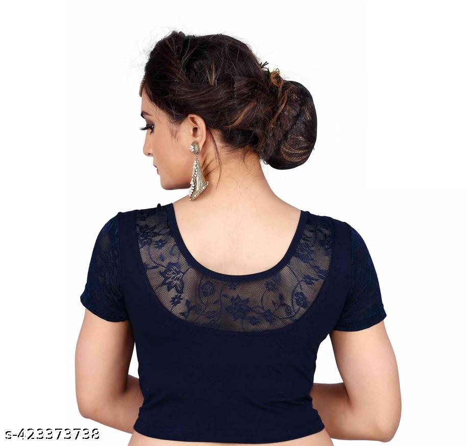 Fancy Back Net Readymade Cotton lycra Stretchable Blouse for Women - Unixkart - View 4