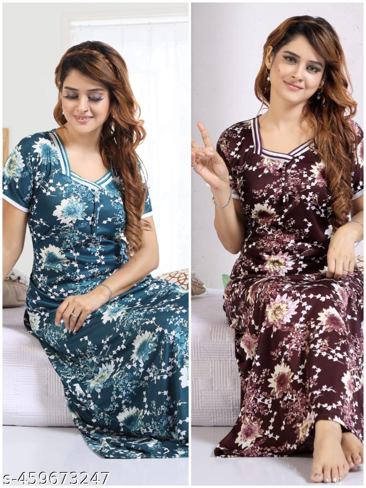 Digital Printed Maxi Nighty Combo Pack of 2 - Unixkart - View 4