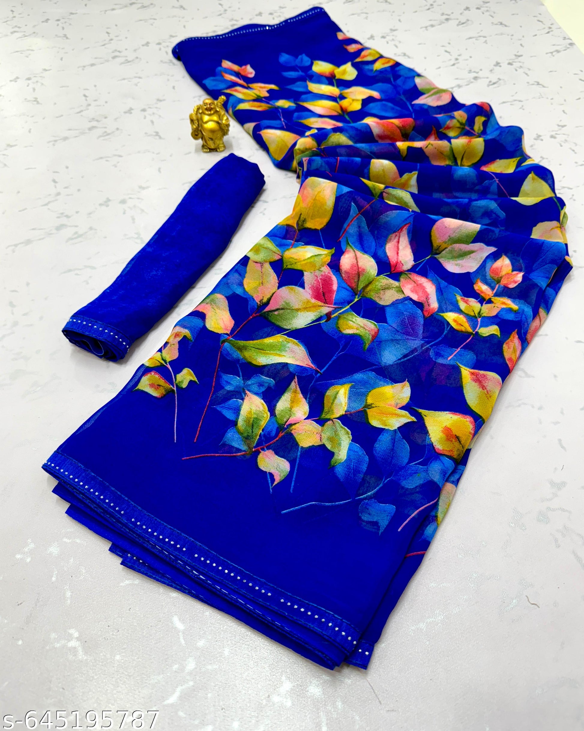 Weightless Printed Georgette Daily Wear Saree - Unixkart - View 4