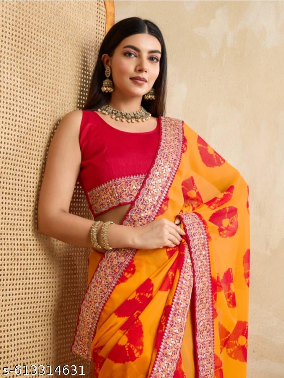Laheriya heavy work lace saree - Unixkart