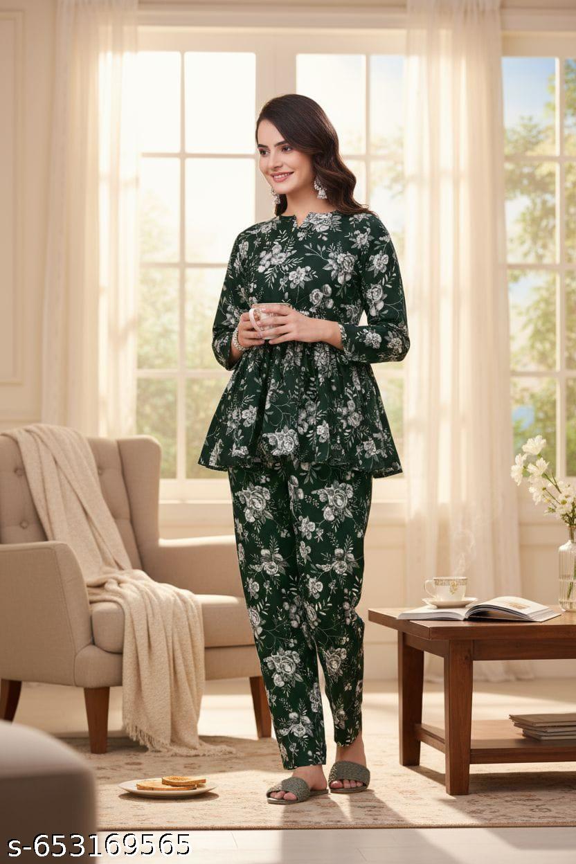 Printed Kediya Style Top and Bottom Set - Unixkart - View 4