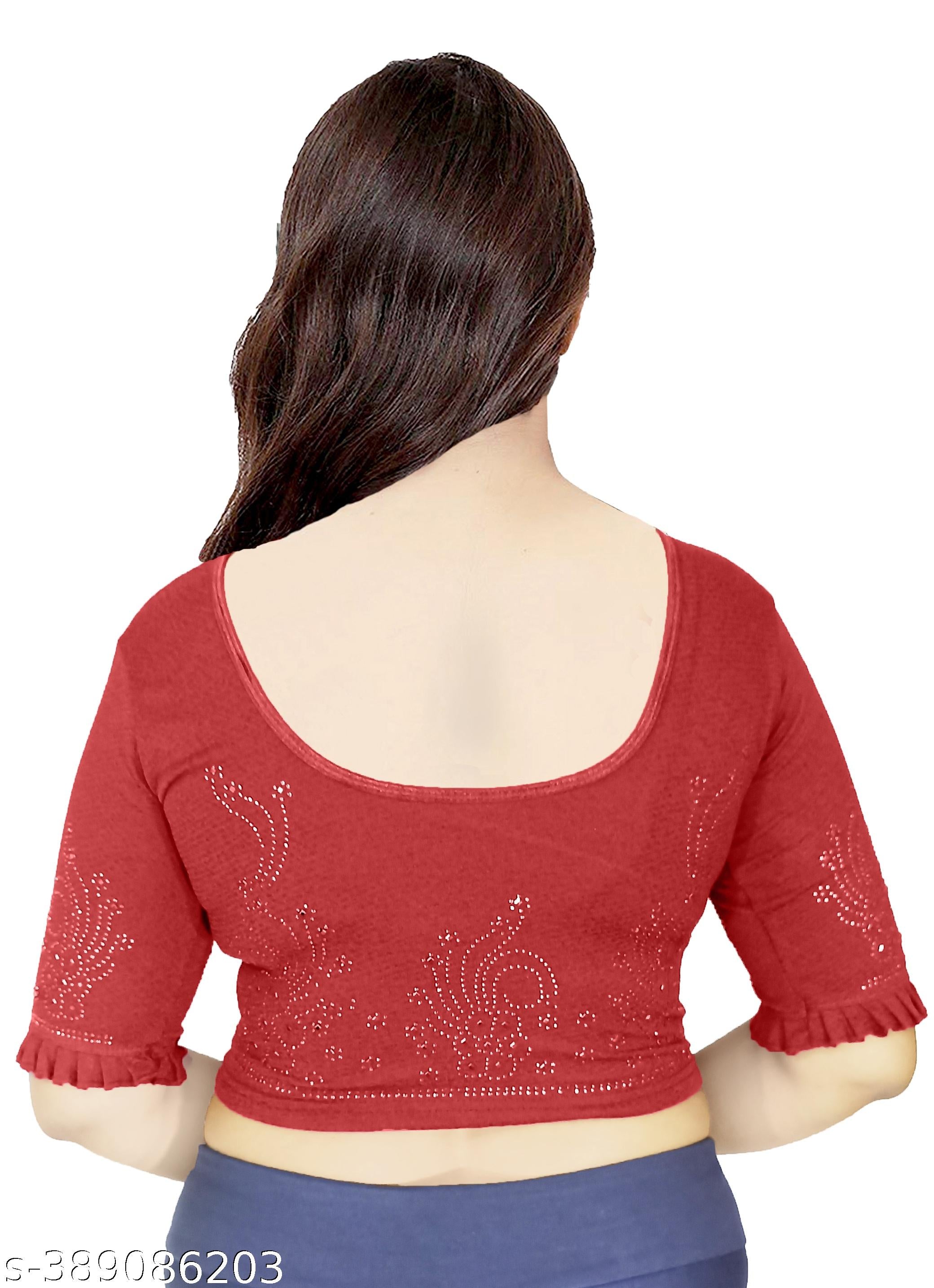 Stunning Stretchable Partywear Blouse with Shining Stone Work - Latest Fashion - Unixkart - View 4