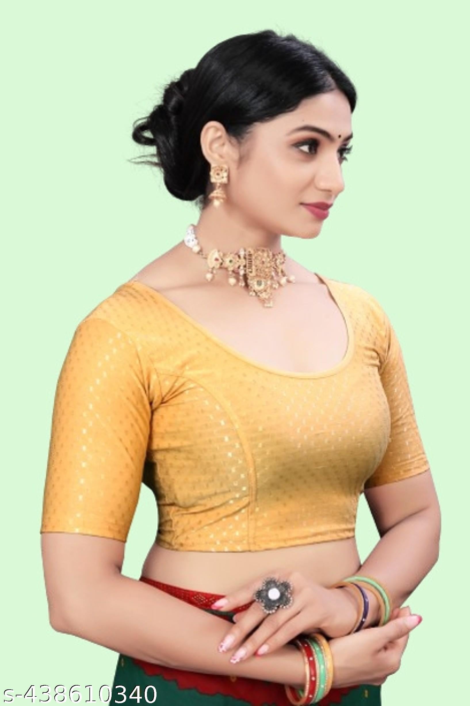 New Dobby Blouse Readymade Blouse Lycra Stitched Blouse Stretchable Blouse Daily wear - Unixkart - View 4