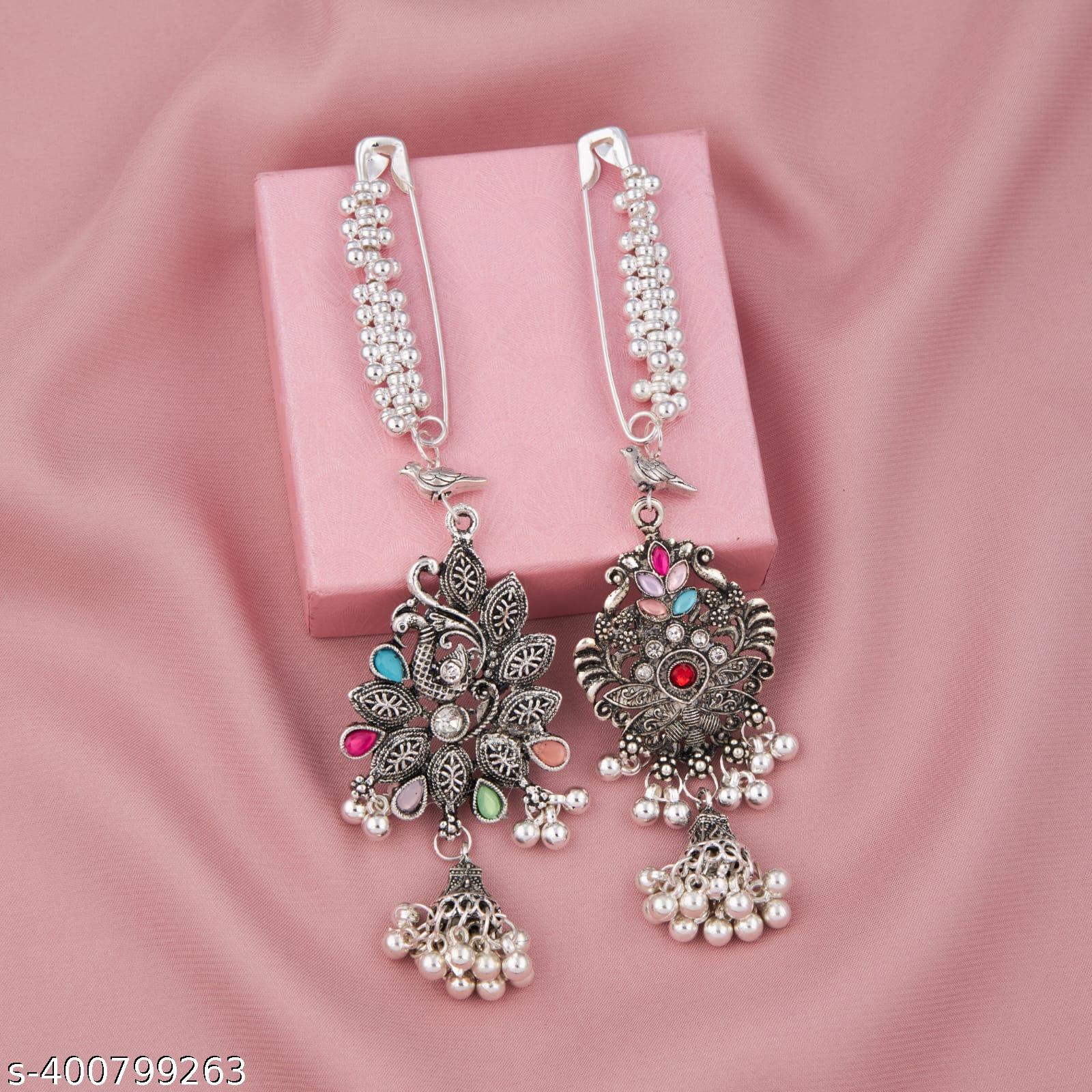 Fancy Oxidised Traditional Saree Pins/Broach/Oxidized jewelry/Dupatta - Scarf Pin/Trendy Jewelry/Saf - Unixkart - View 4