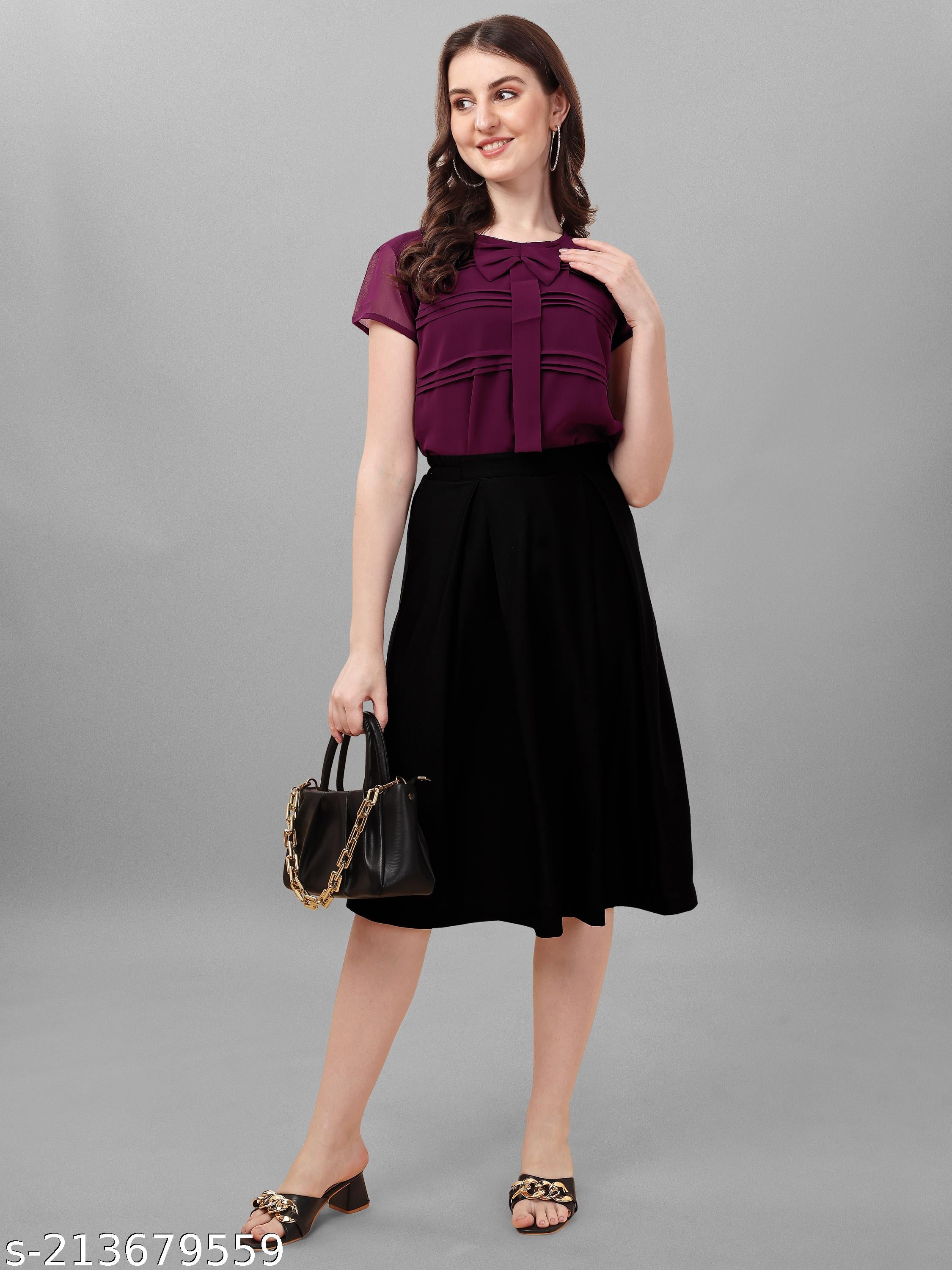 Women's Western Formal Top with Skirt Set - Unixkart - View 4