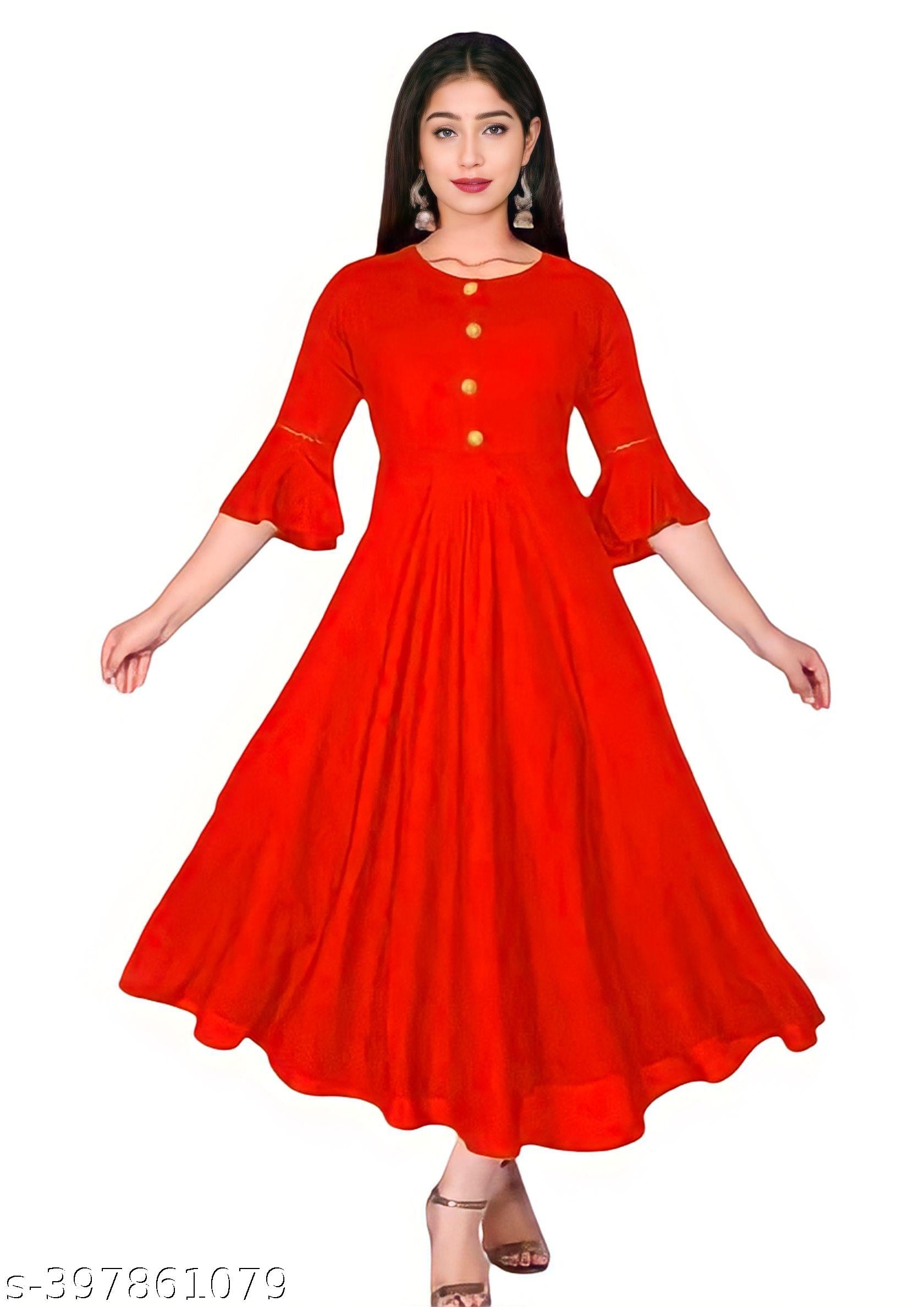 Women's Rayon A-Line Maxi Dress - Unixkart - View 4