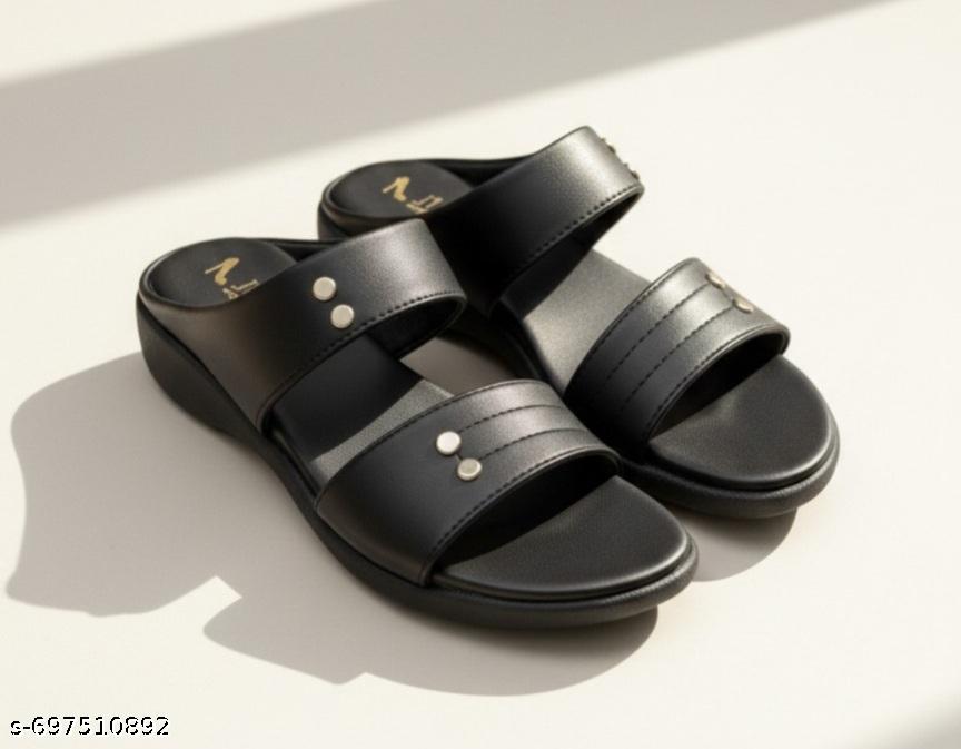 Black Margina Flat Sandal - Unixkart - View 4