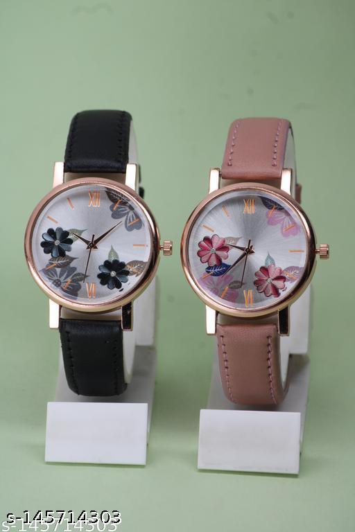 Best Quality Festive Season Flower Designer Round Dial Attractive Leather - Image 4