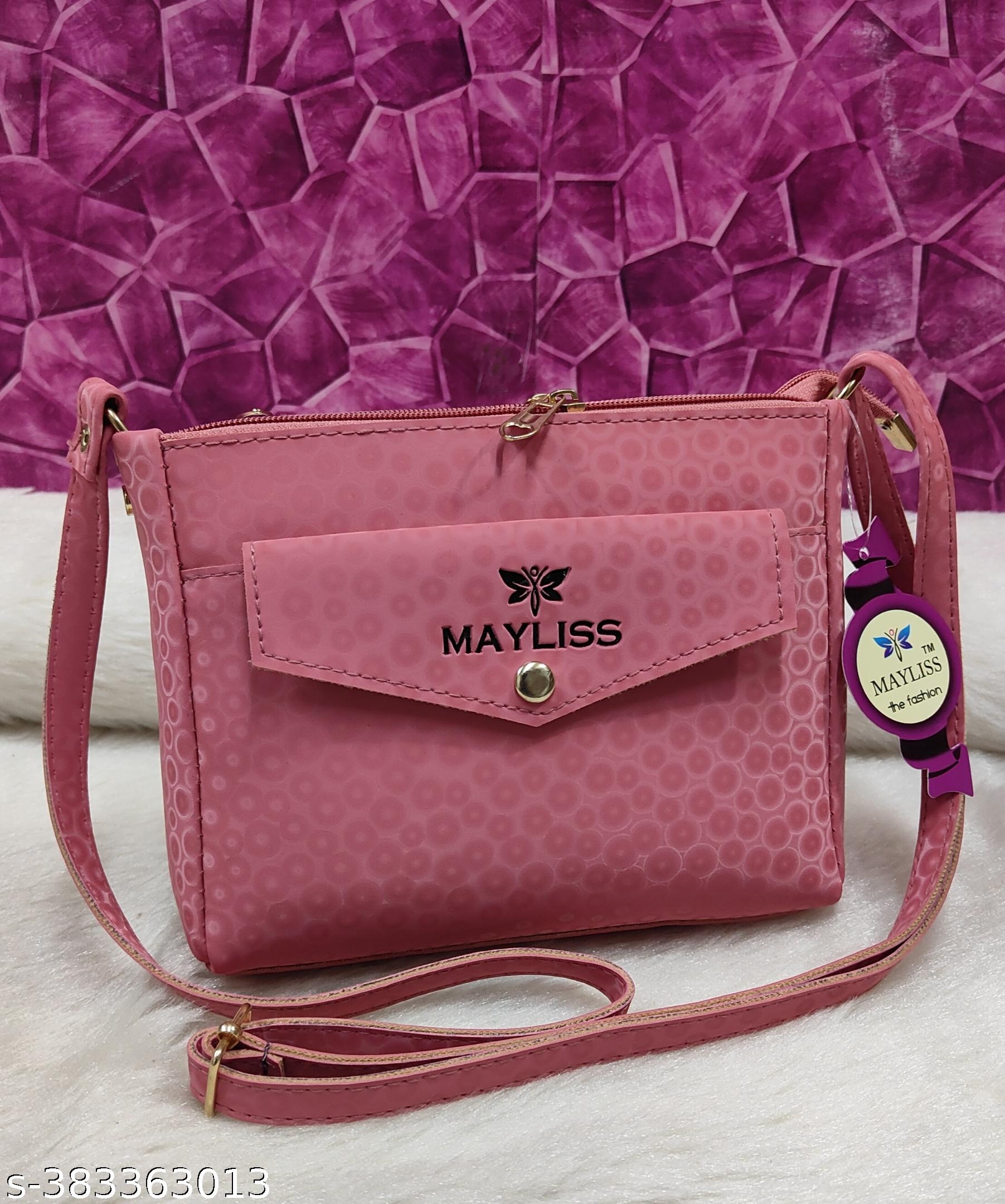 Gorgeous stylish women pink PU sling bags/Premium PU leather sling bags for women/Small Sling bags/Party wear and wedding bag for women - Unixkart - View 4