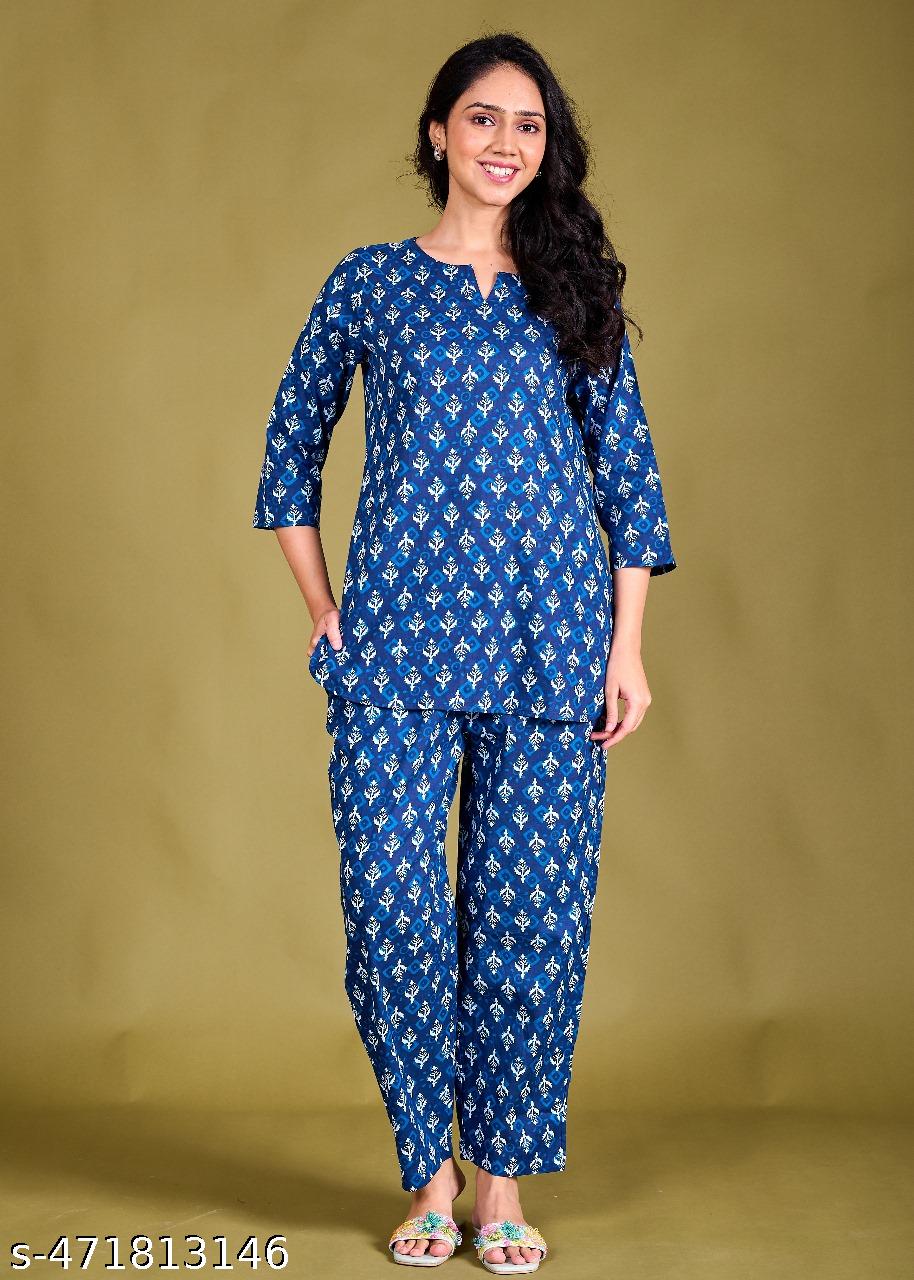 Women Fashionable Trendy Night Suit Set Kurti With Pant Set Coord Set For Women#Nightsuitset #Kurta Set Women# Night Suit - View 4 - Juliate