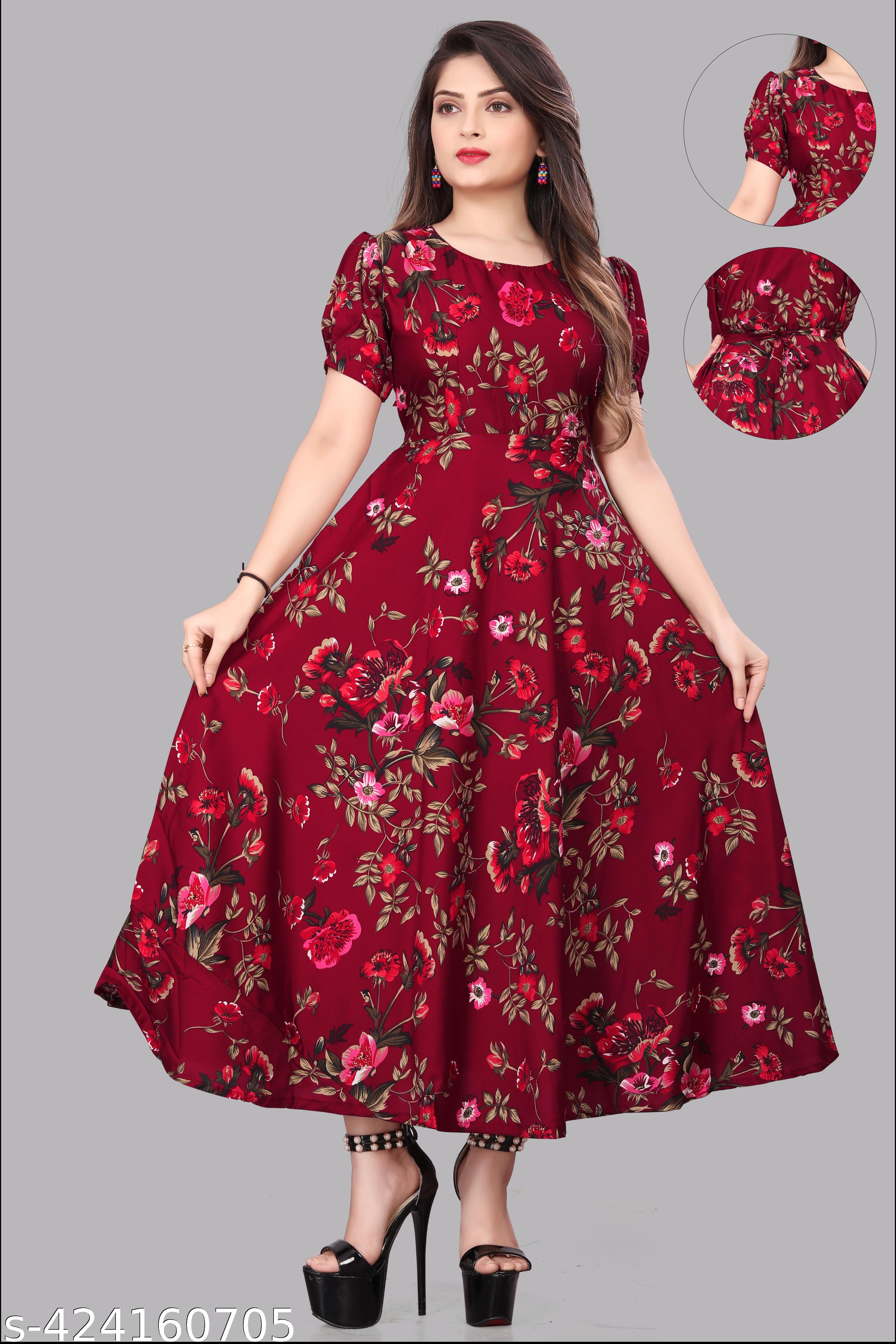 Women's Stylish Elegant Printed Dress - Unixkart - View 4