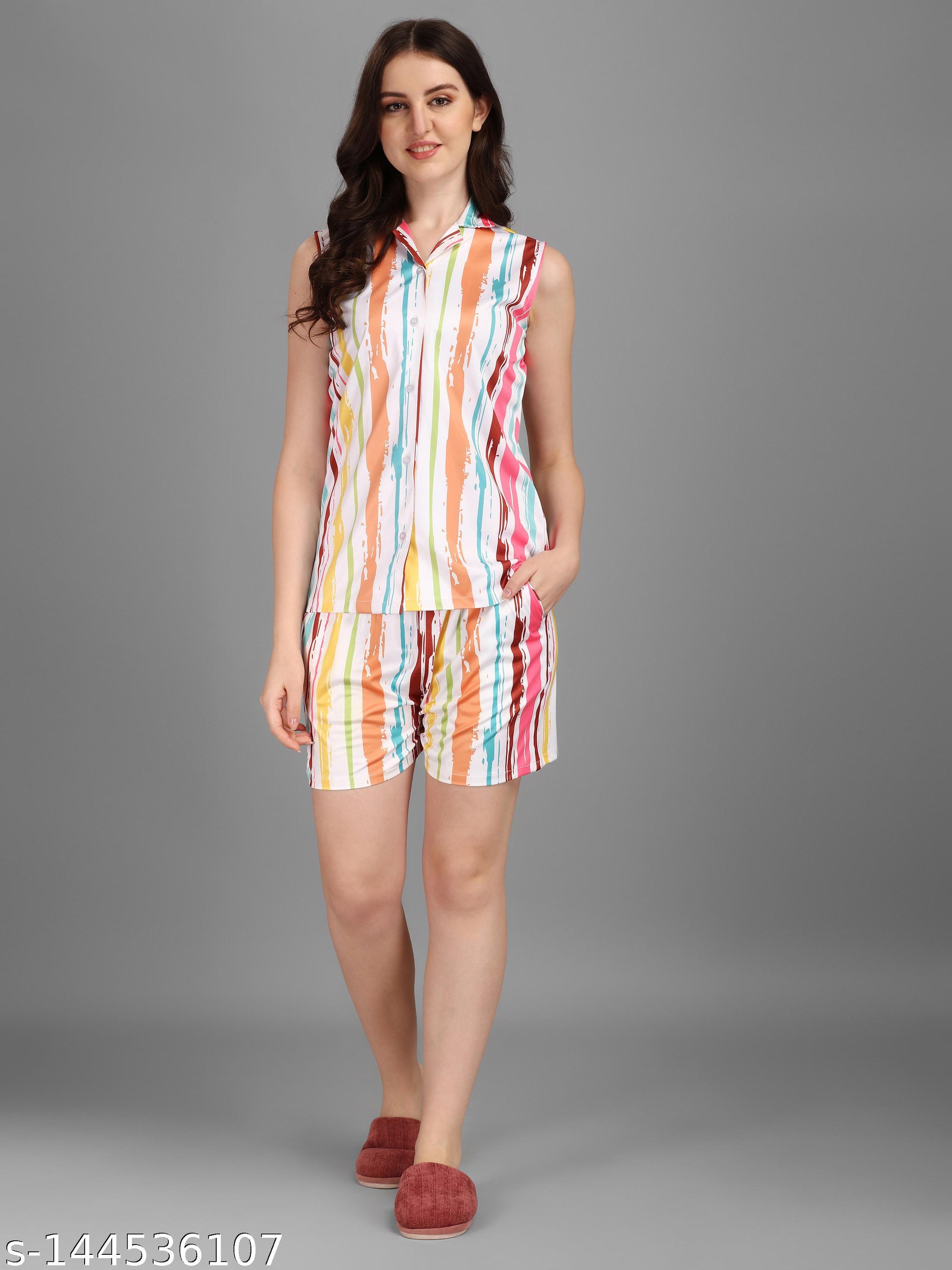 Women's Printed Tops & Shorts Night Suit - Unixkart - View 4