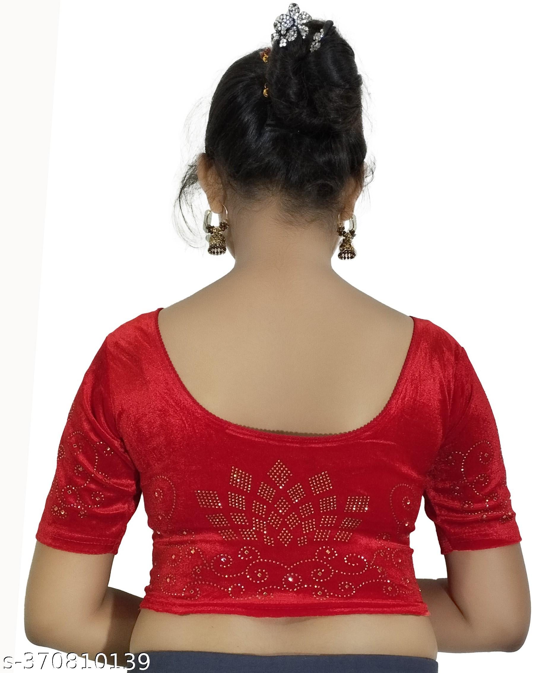 Stylish Velvet Blouse - Unixkart - View 4