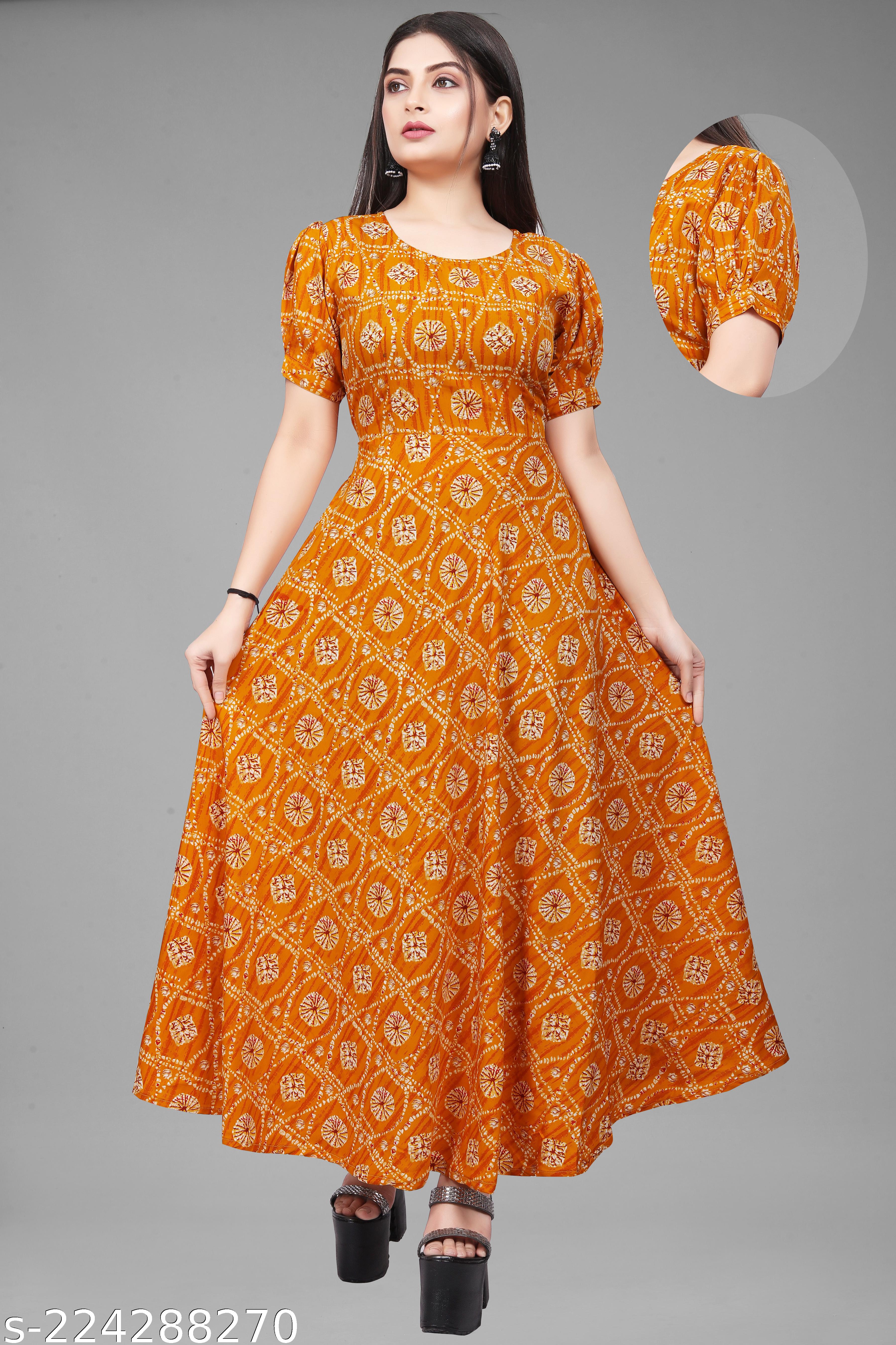 Women's A-Line Stylish Printed Dress - Unixkart - View 4
