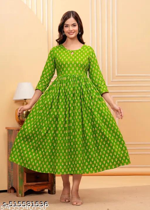 Women's Printed Anarkali Kurti - Unixkart - View 4