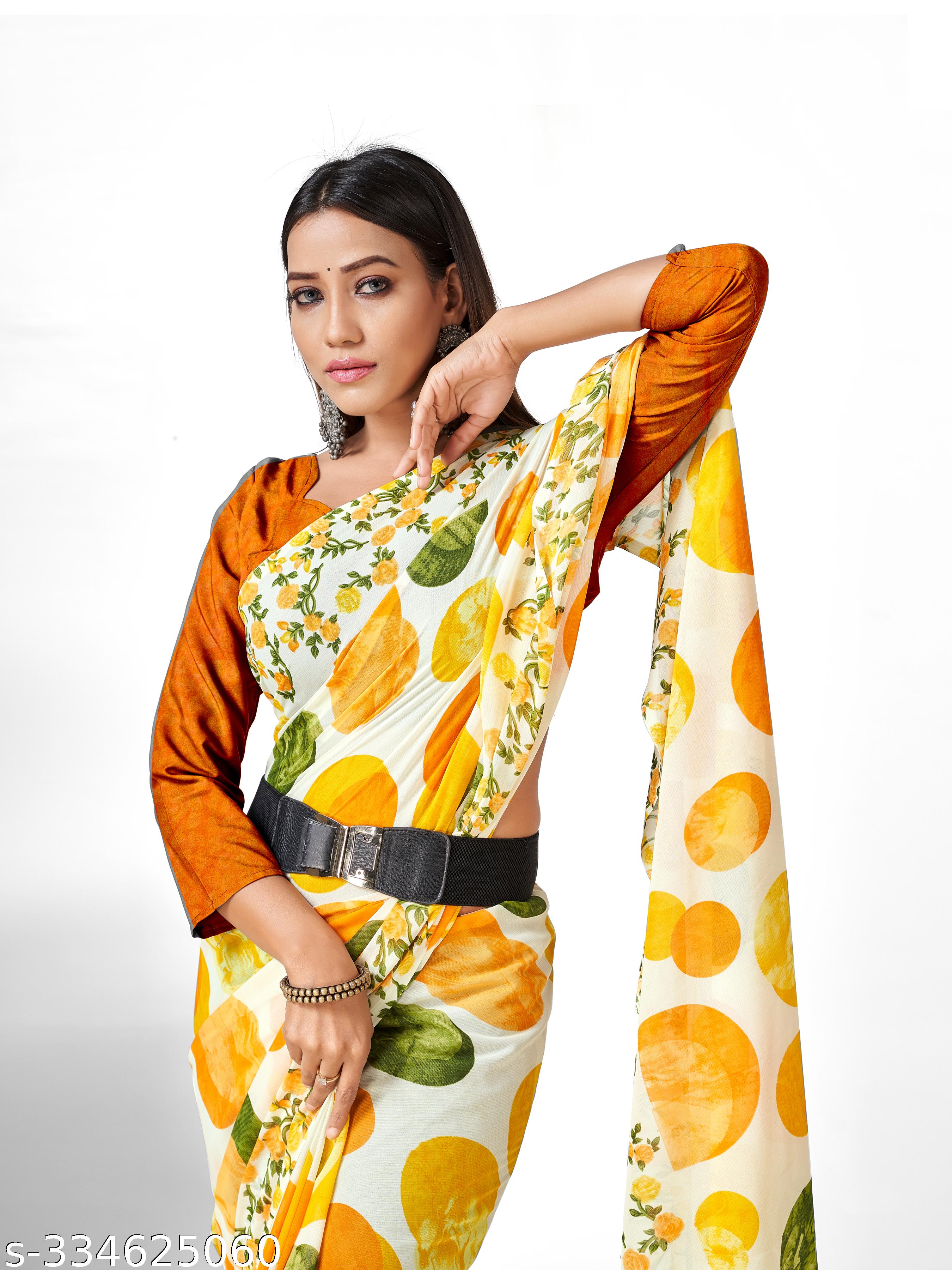 Printed Daily wear Georgettete Saree for Women - Unixkart