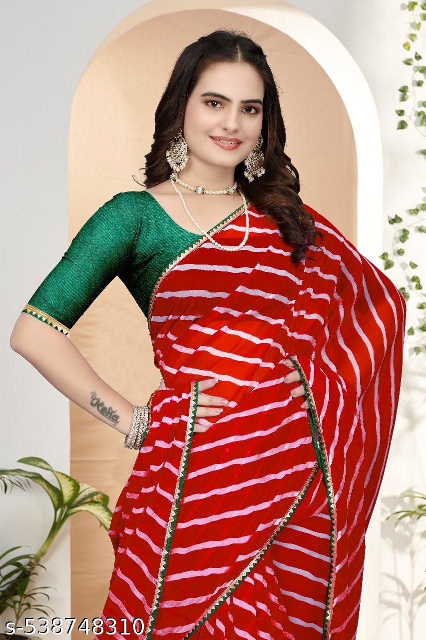 Trendy attractive beautiful Laheriya saree - Unixkart - View 4