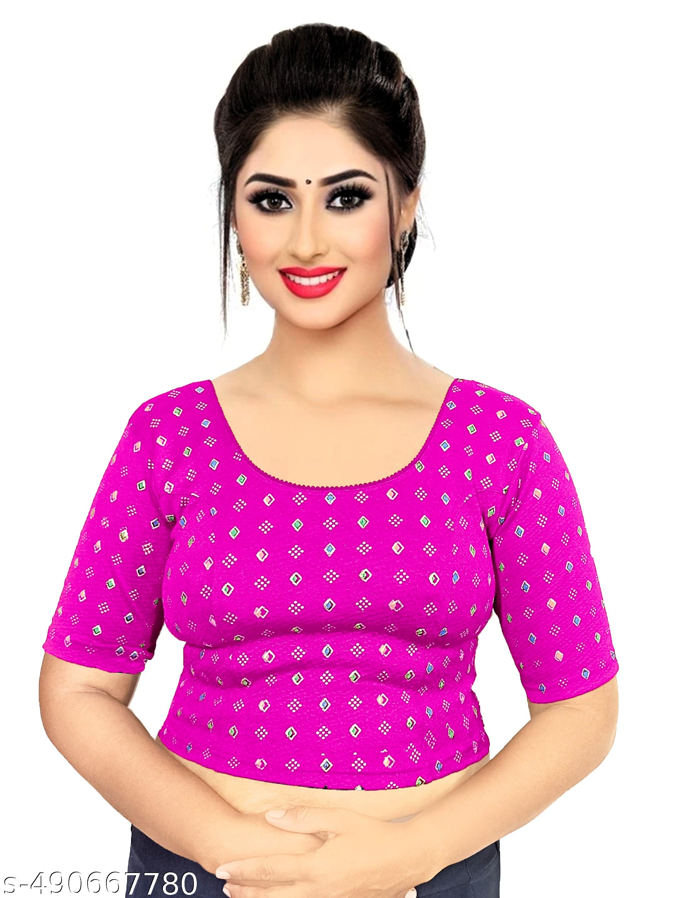 Trendy Blouse Design Printed Blouse Stylish Stretchable Lycra Blouse for Women Blouse under 200 - Unixkart - View 4
