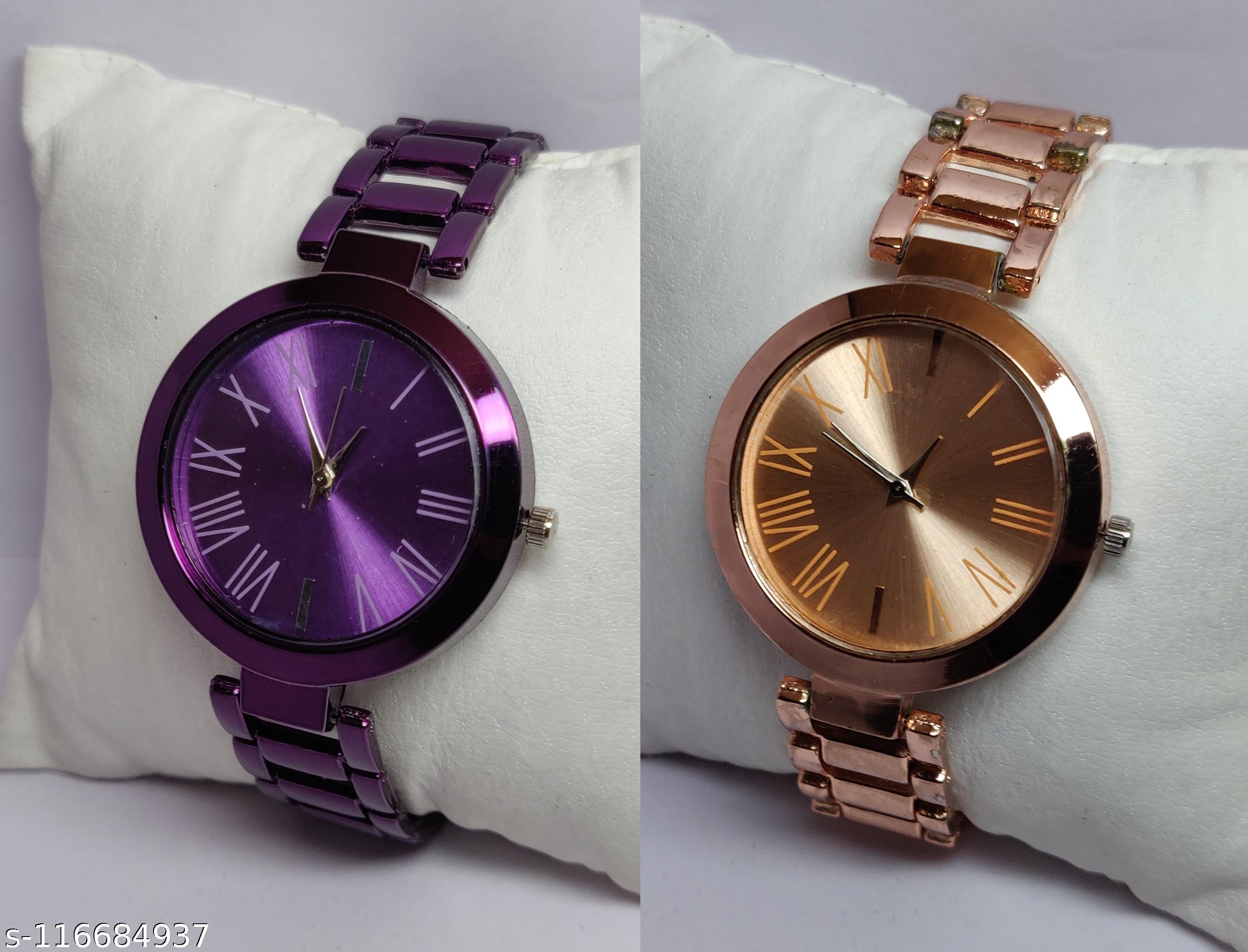 Colorful Attractive Metal Analog Watches Combo for Women - Image 4
